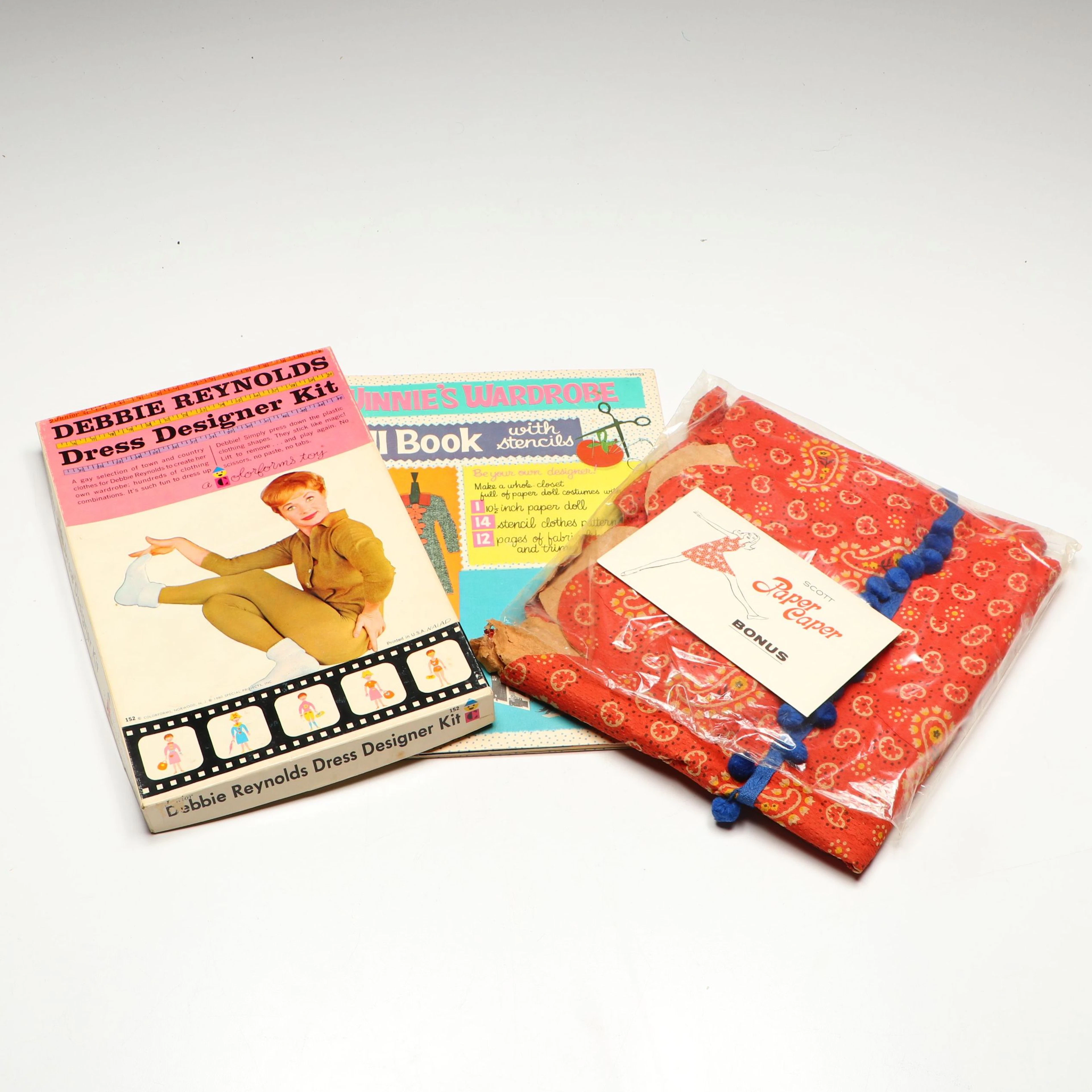 Colorforms "Debbie Reynolds Dress Designer" and More Paper Dolls, 1960s
