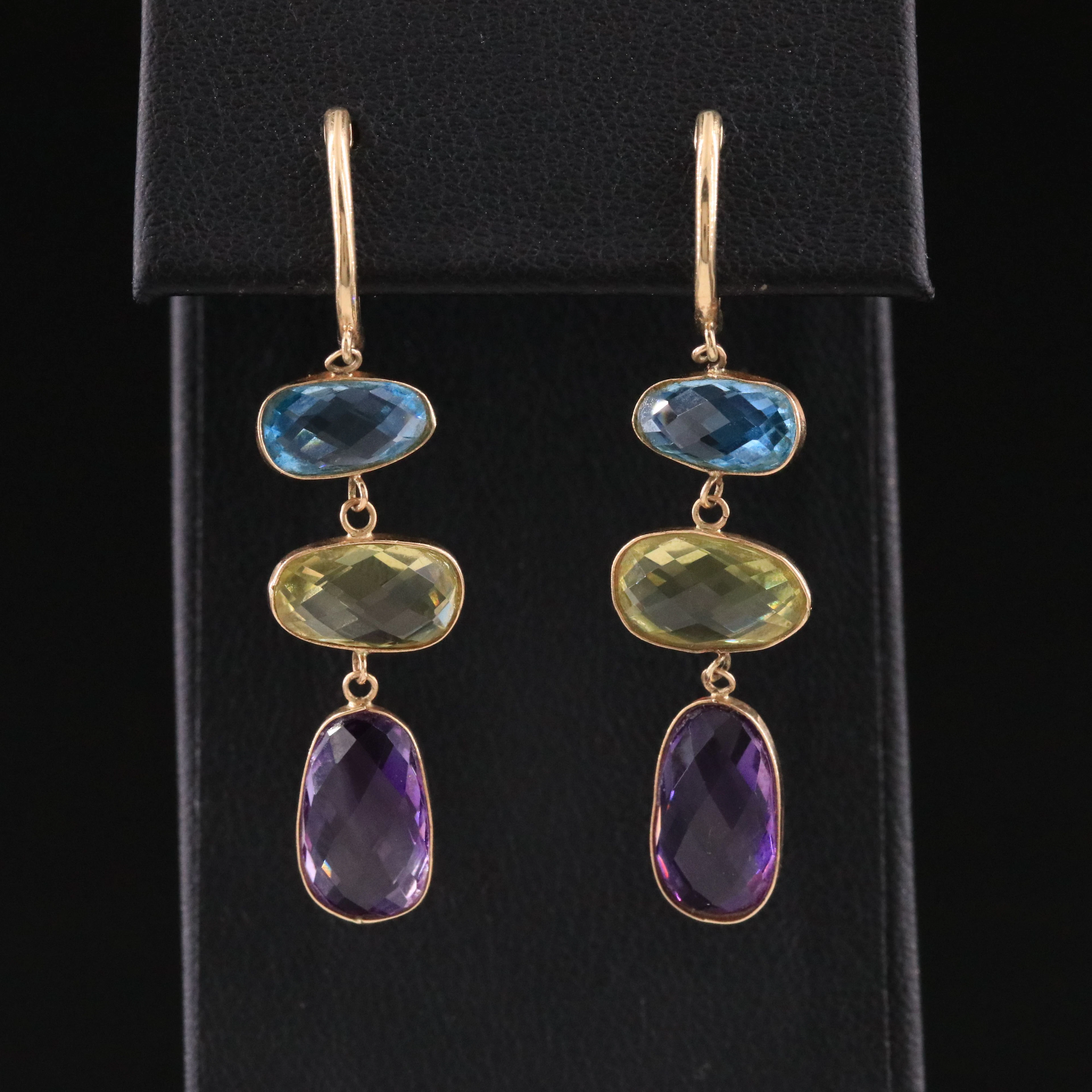 EFFY 14K Amethyst, Citrine and Topaz Earrings