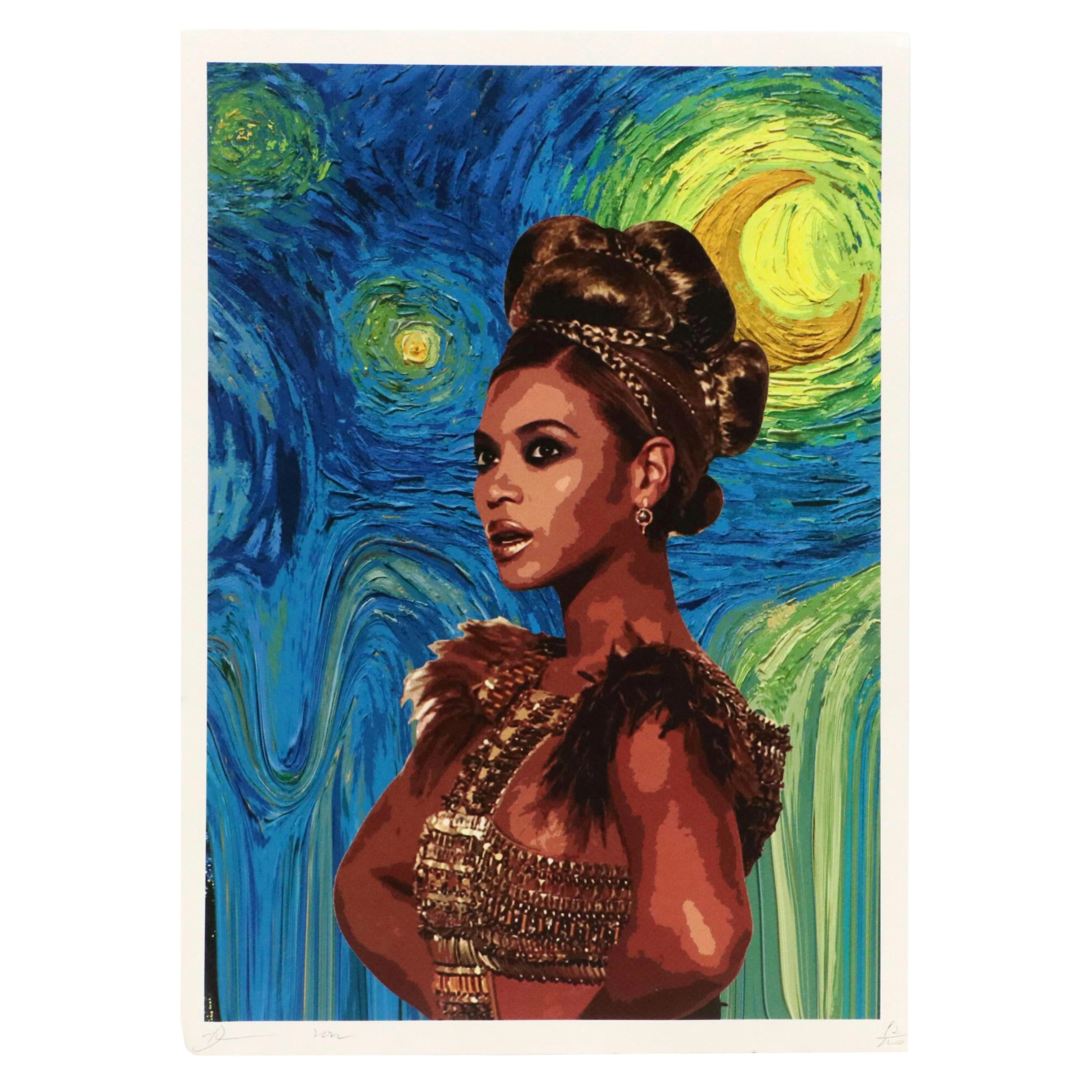 Death NYC Pop Art Digital Print with Beyoncé and Starry Night, 2022