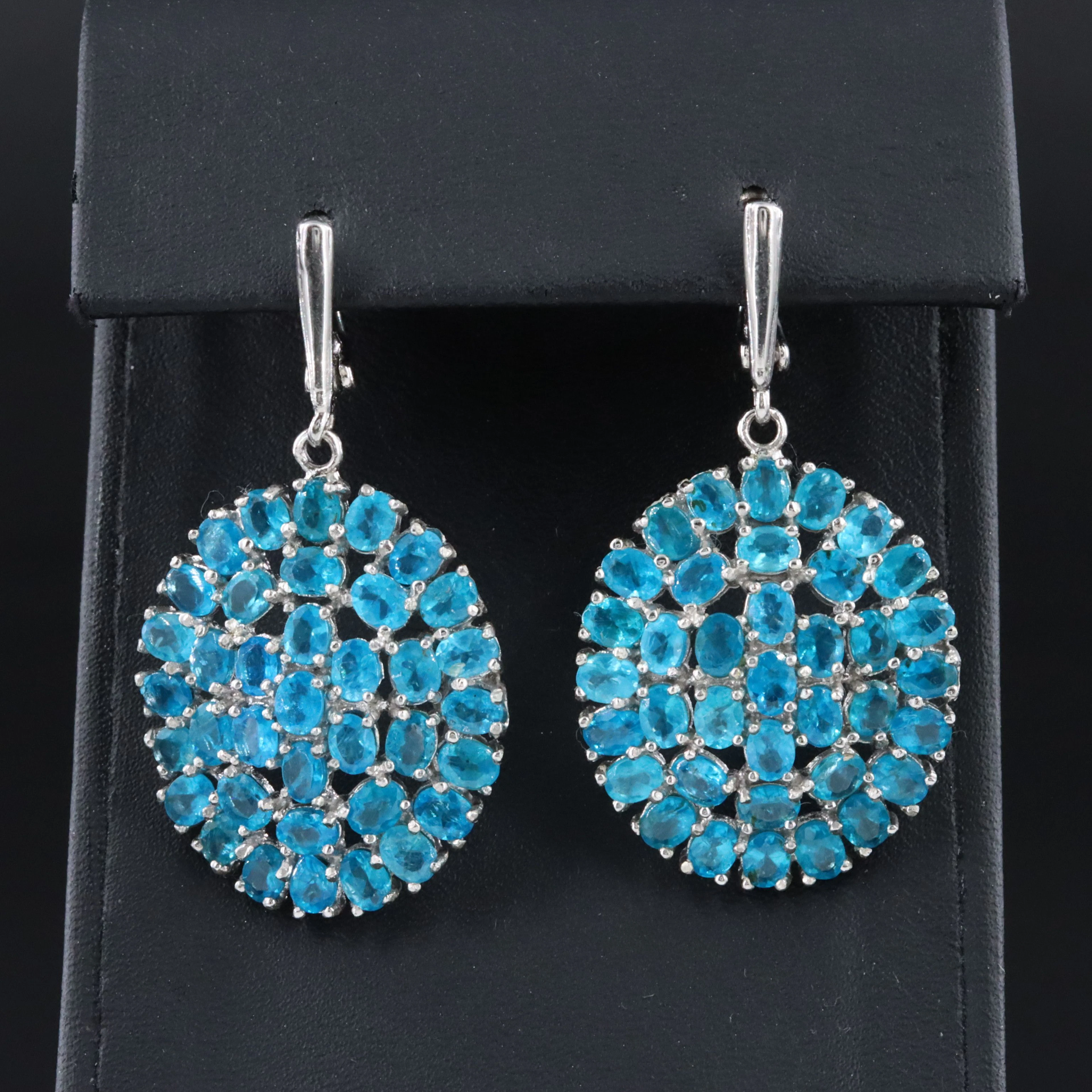 Sterling Apatite Cluster Earrings