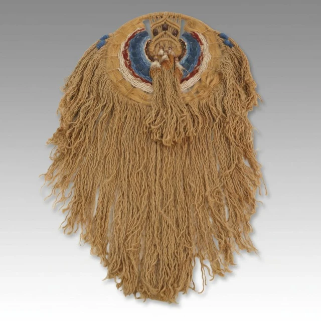 Macrame Medicine Wheel Wall Hanging with Fringe and Beads