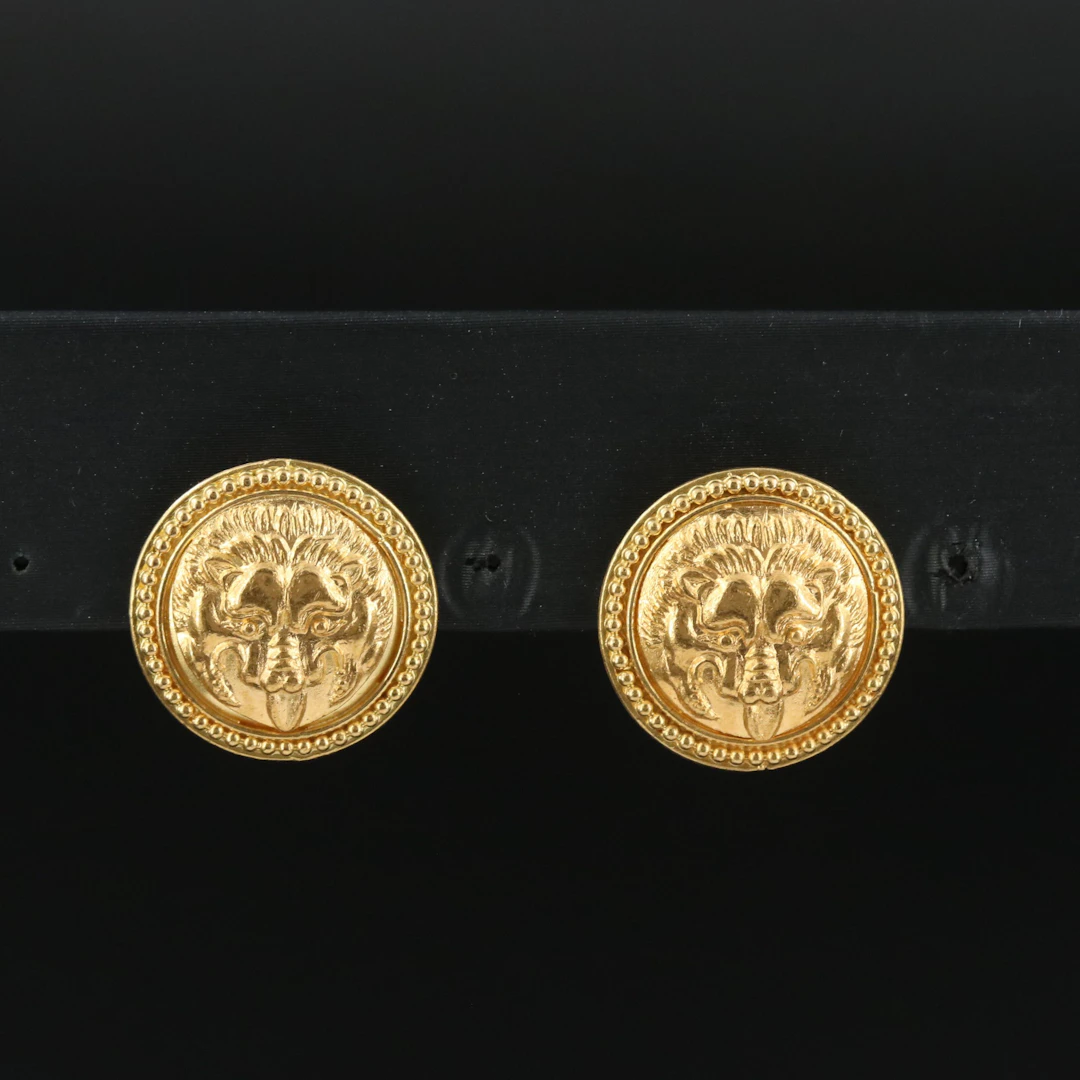 Ilias Lalaounis 18K Nemean Lion Earrings