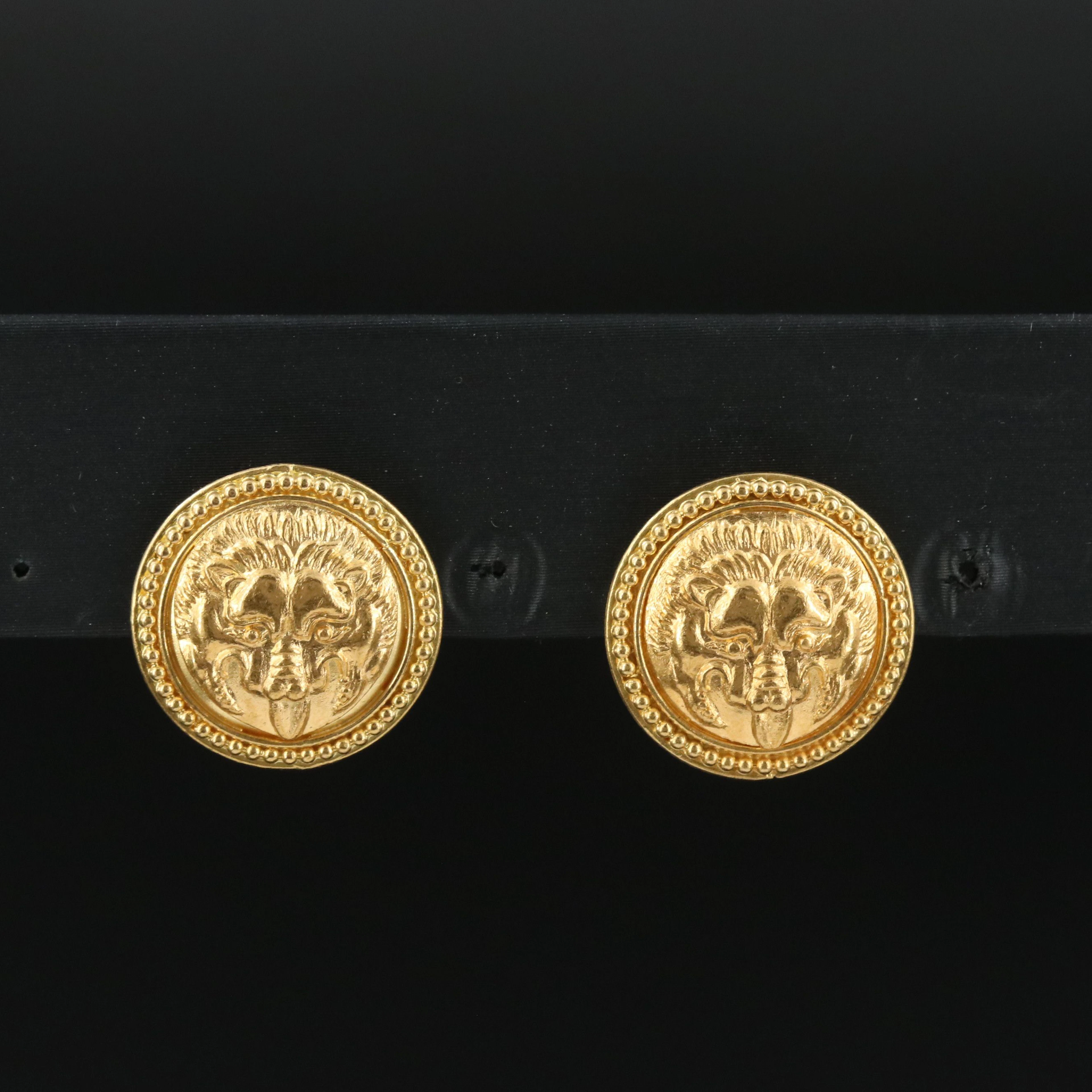 Ilias Lalaounis 18K Nemean Lion Earrings