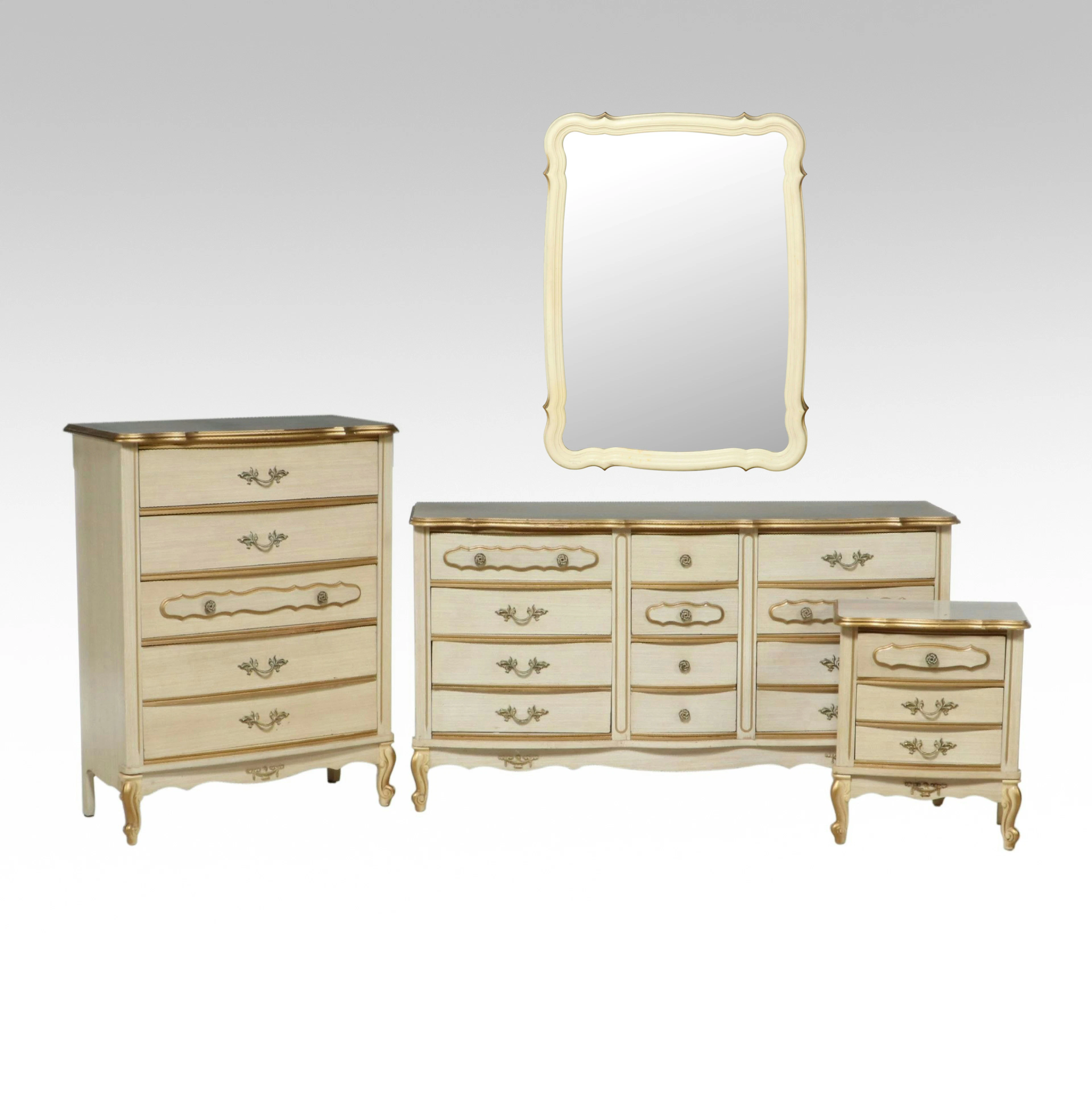 French Provincial Style Dresser and Chest of Drawers, Mid to Late 20th Century