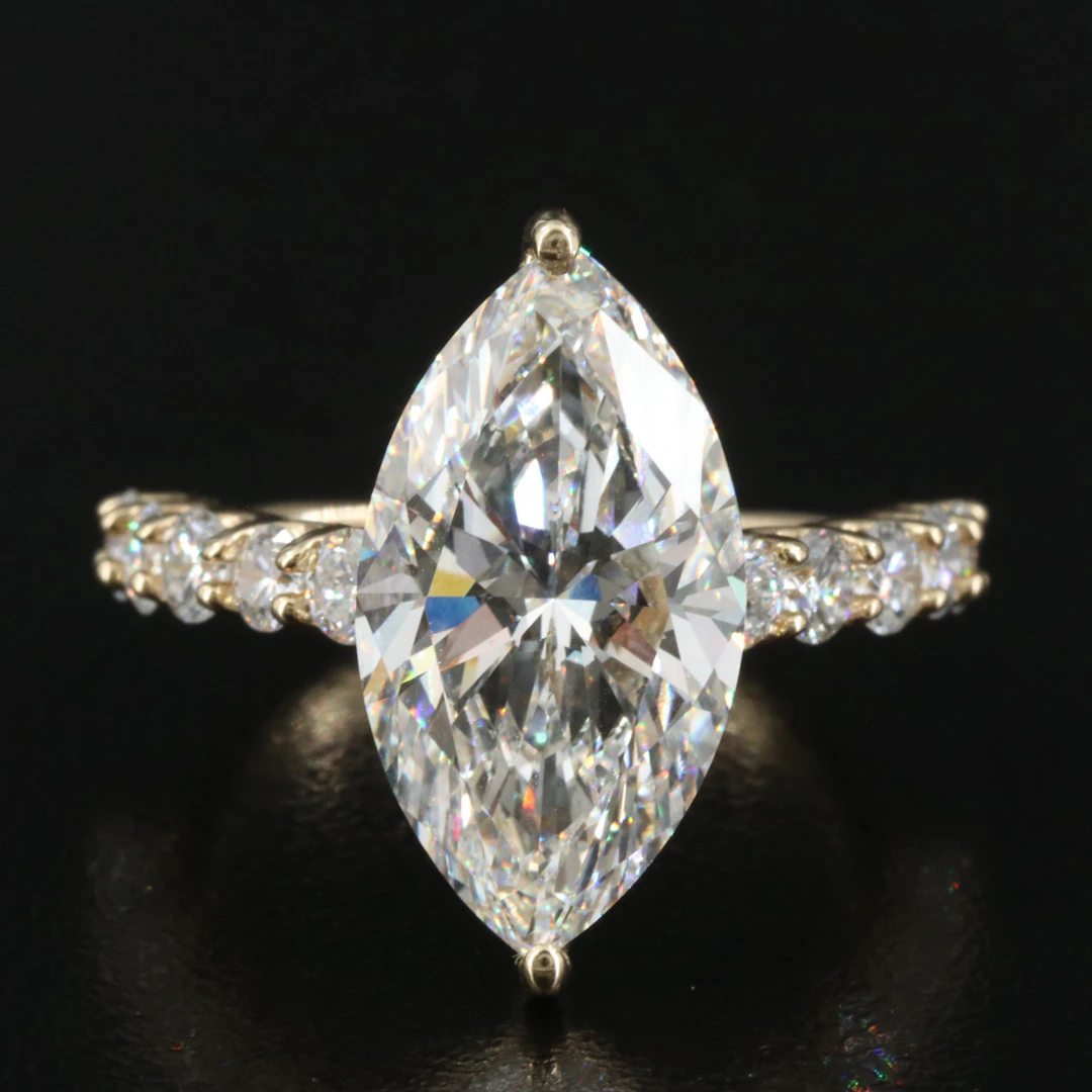 14K 7.08 CTW Lab Grown Diamond Ring with IGI Report