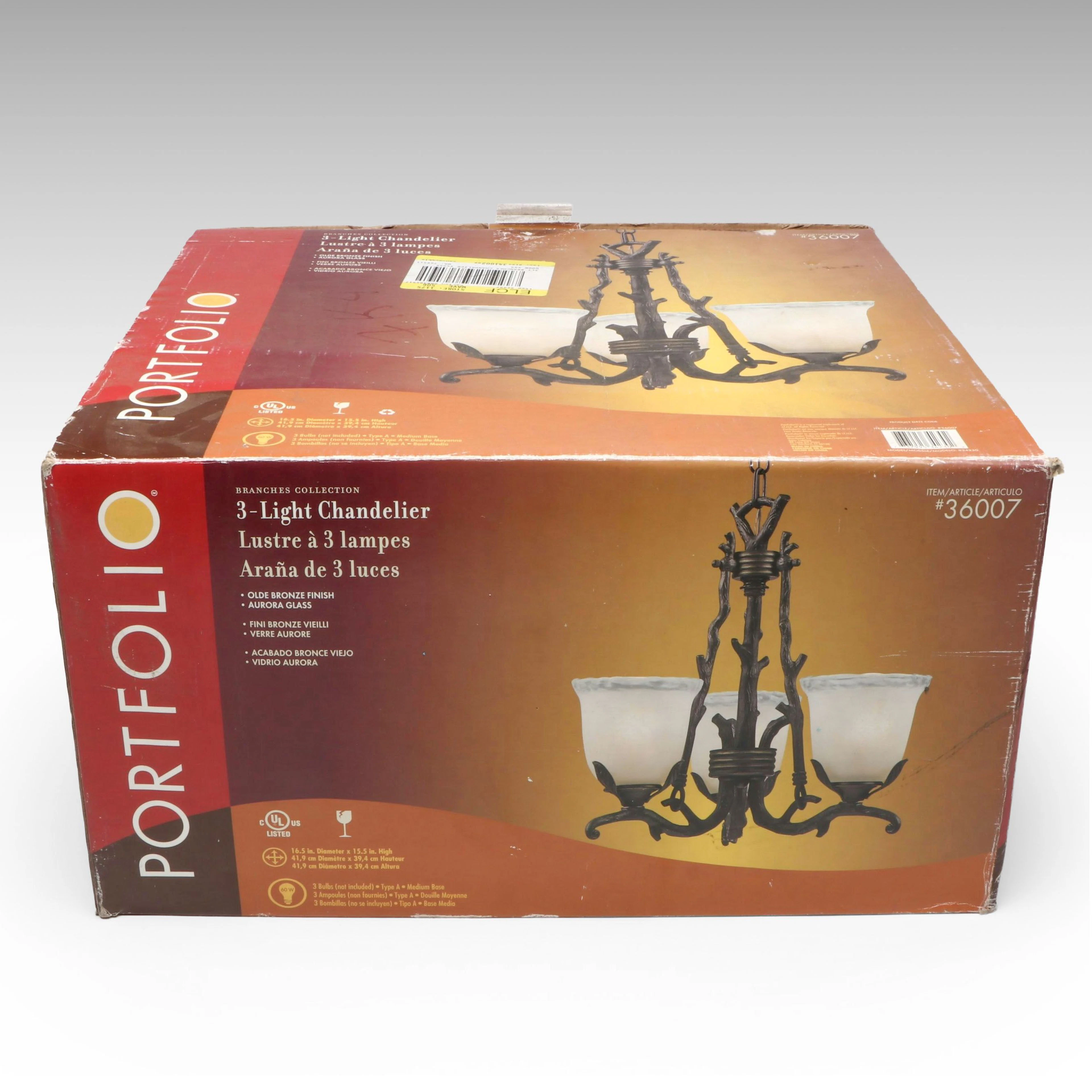 Portfolio Branches Collection Faux Bois Metal Chandelier