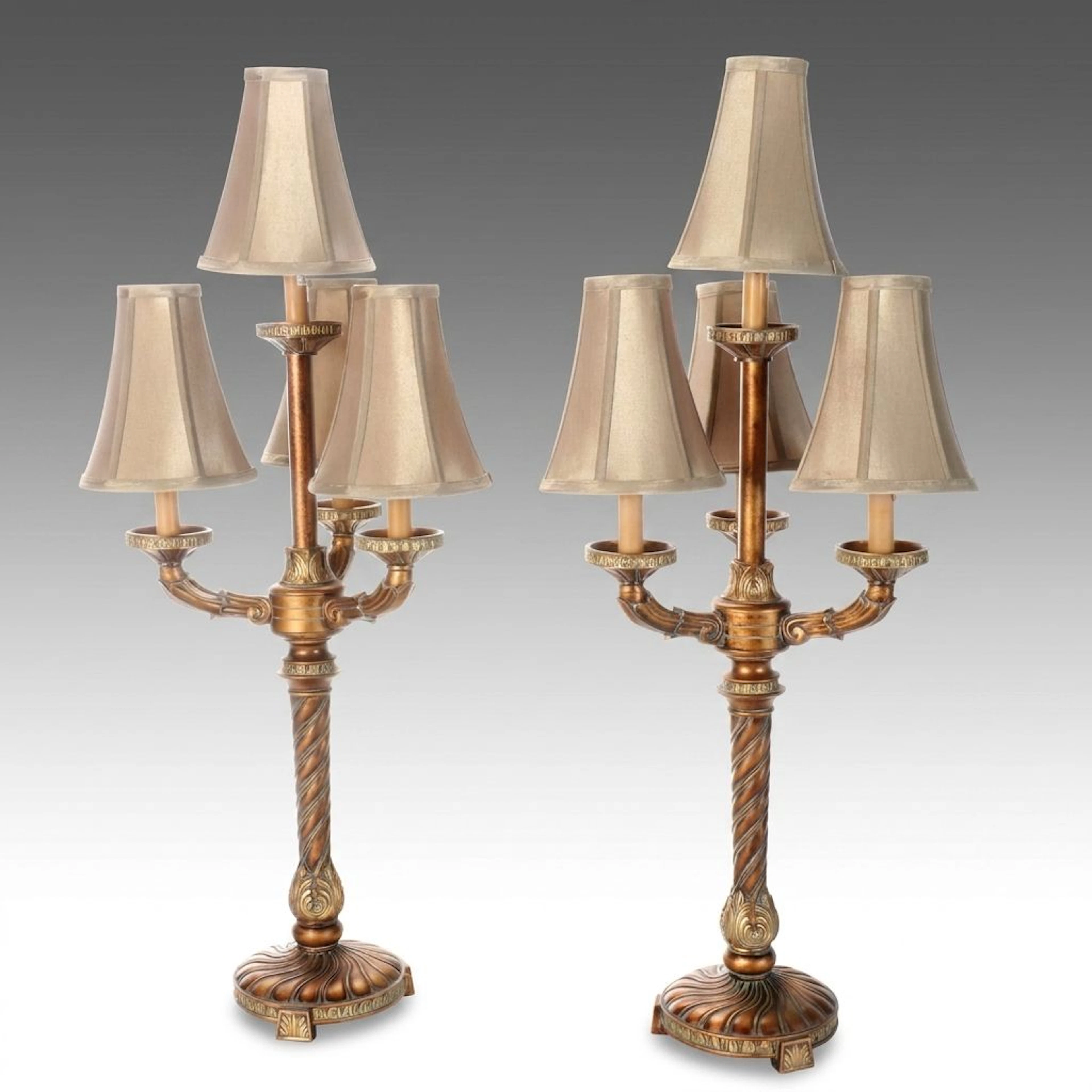 Rococo Style Candelabra Buffet Lamps