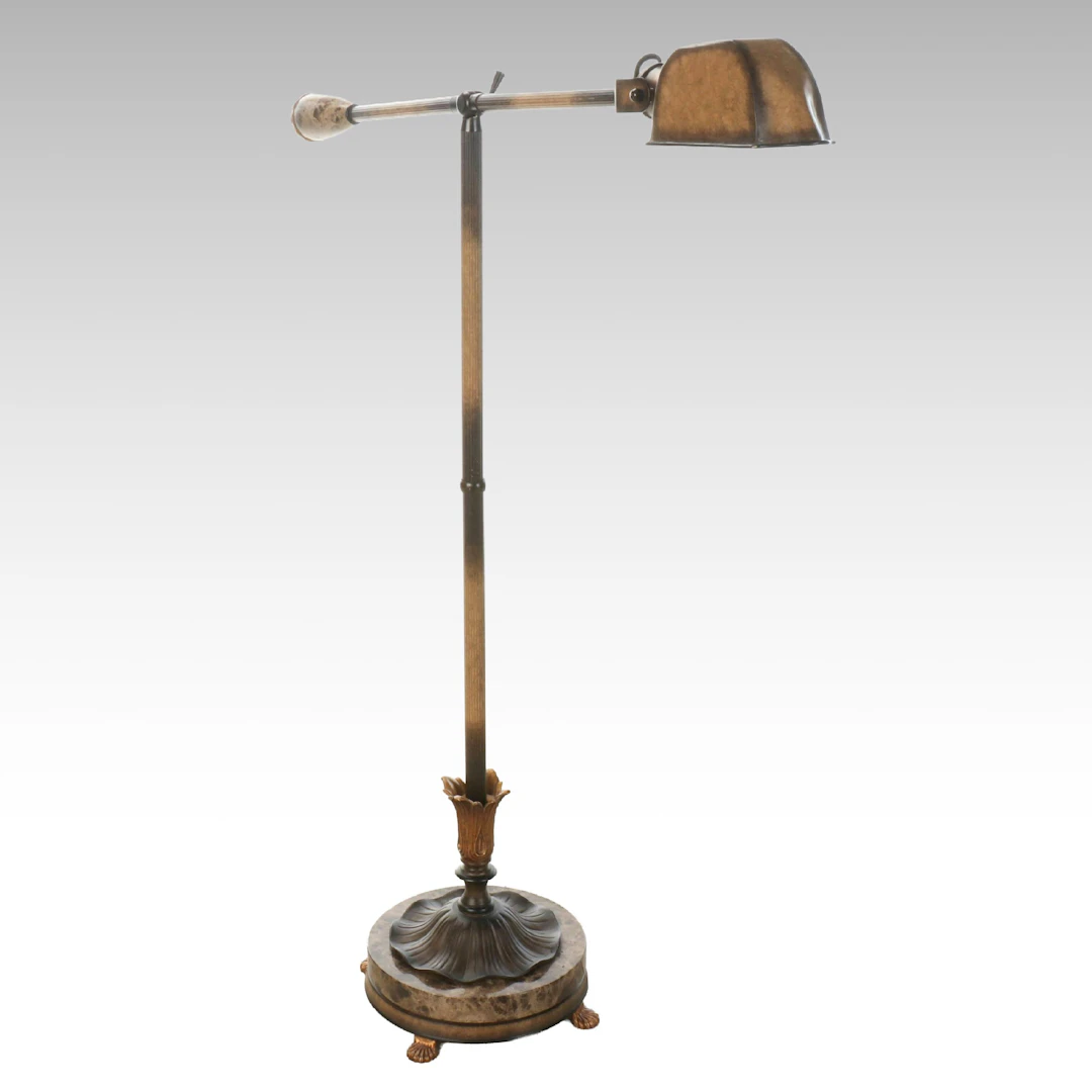 Patinated Finish Cantilever Floor Lamp, 2005