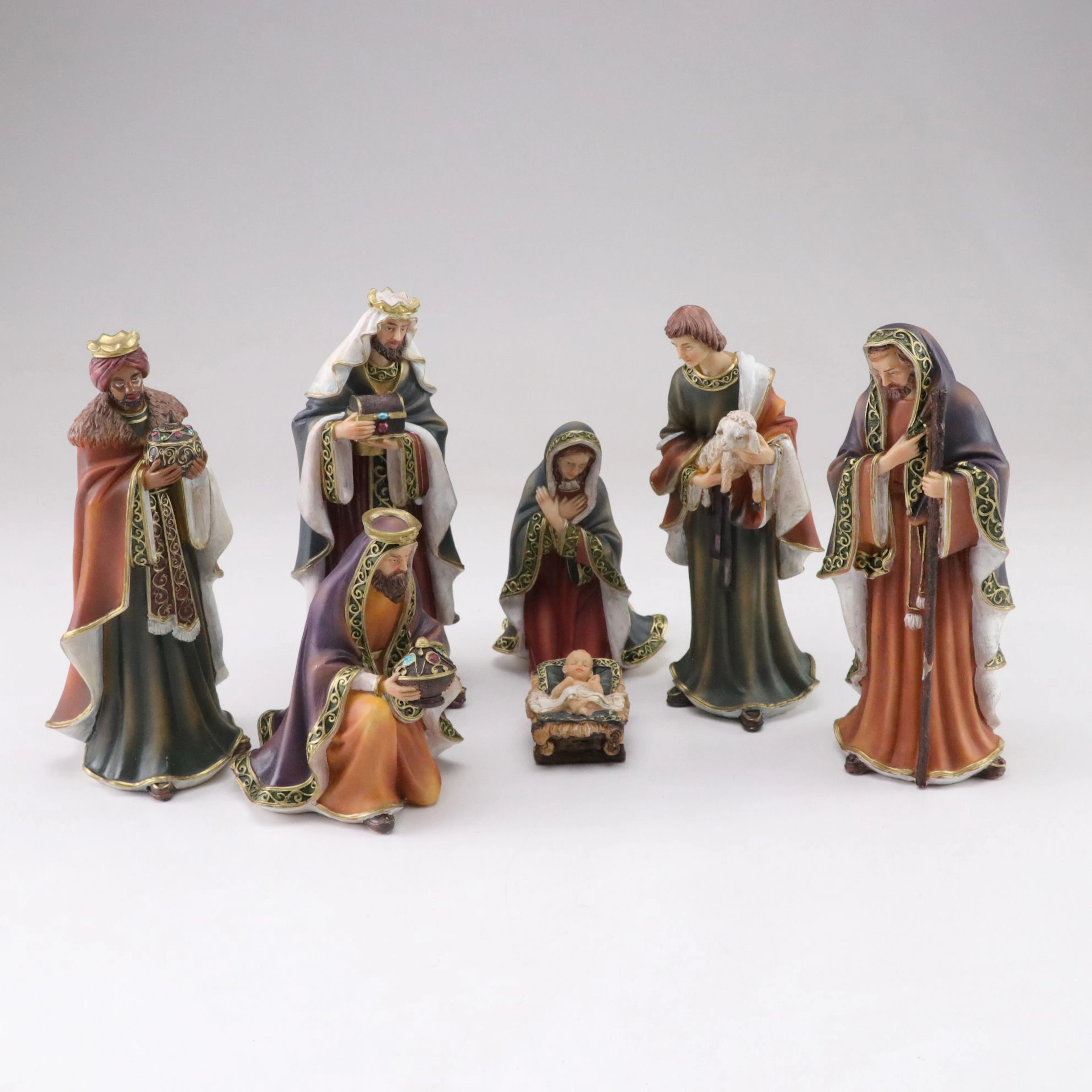 Seven Piece Resin Nativity Set