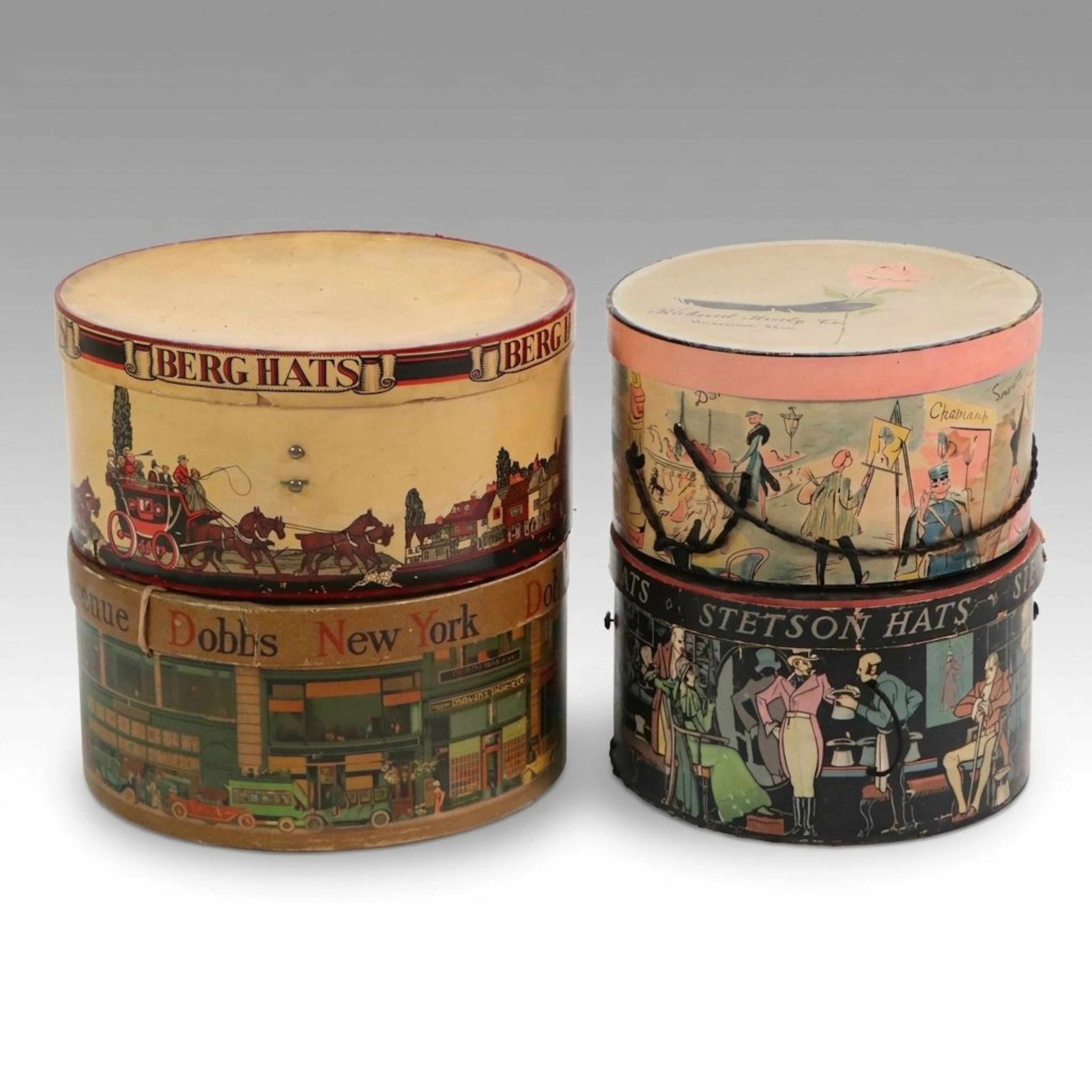 Stetson, Dobbs and More Hat Boxes, Early to Mid-20th Century