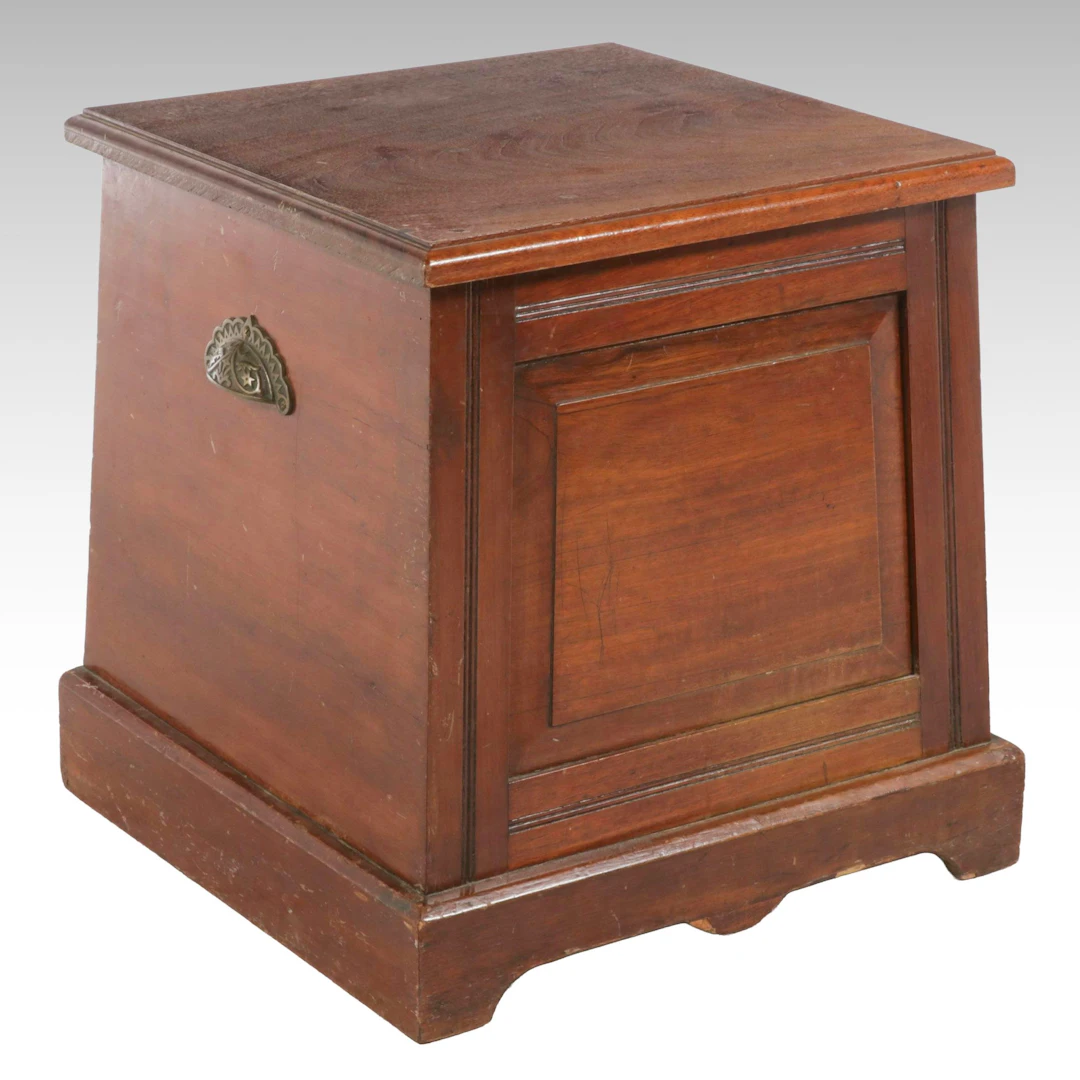 Late Victorian Style Wooden Commode Box, Early 20th Century