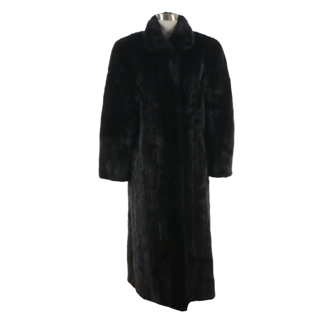 Dark Brown Mink Fur Full-Length Coat
