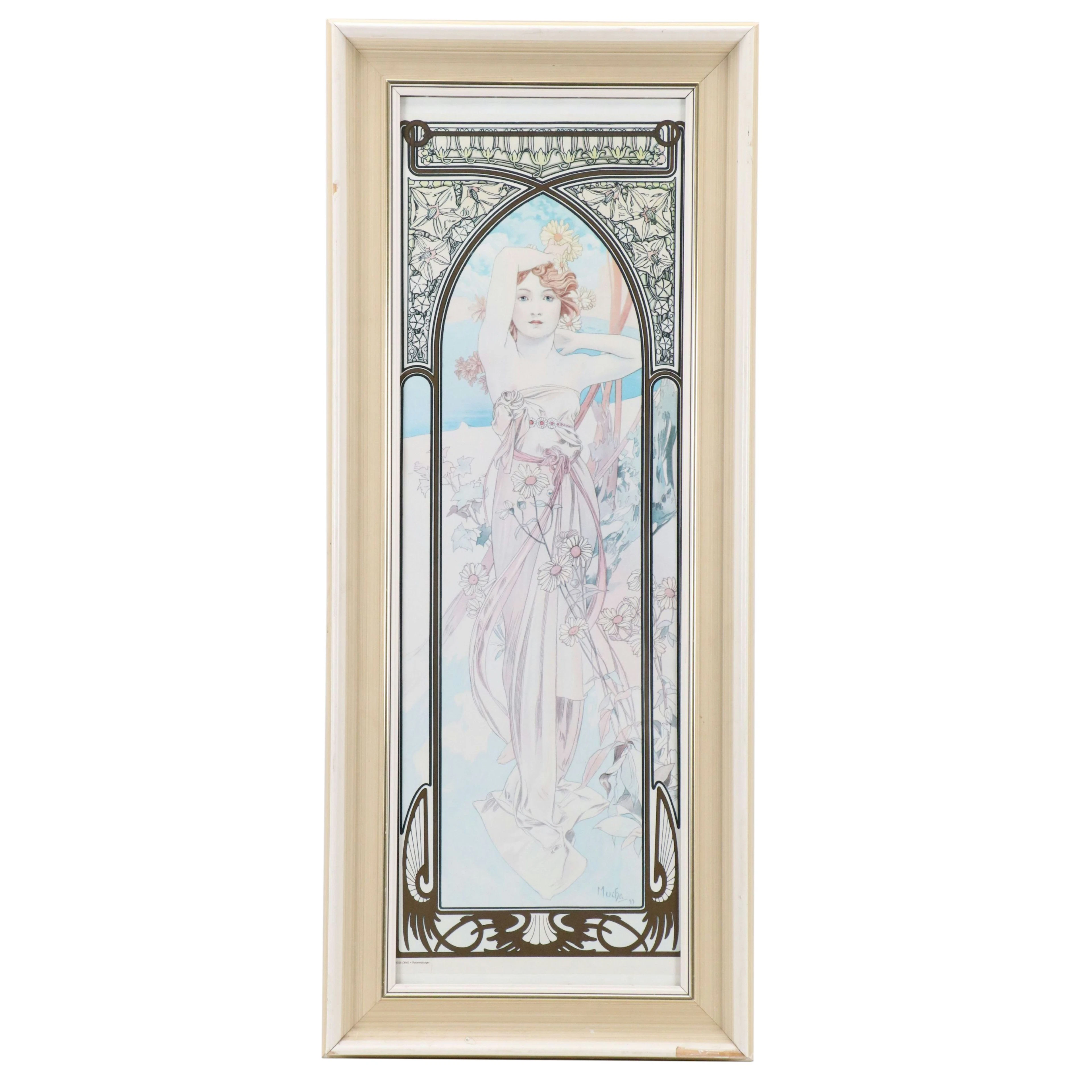 Art Nouveau Style Halftone After Alphonse Mucha "Brightness of Day"
