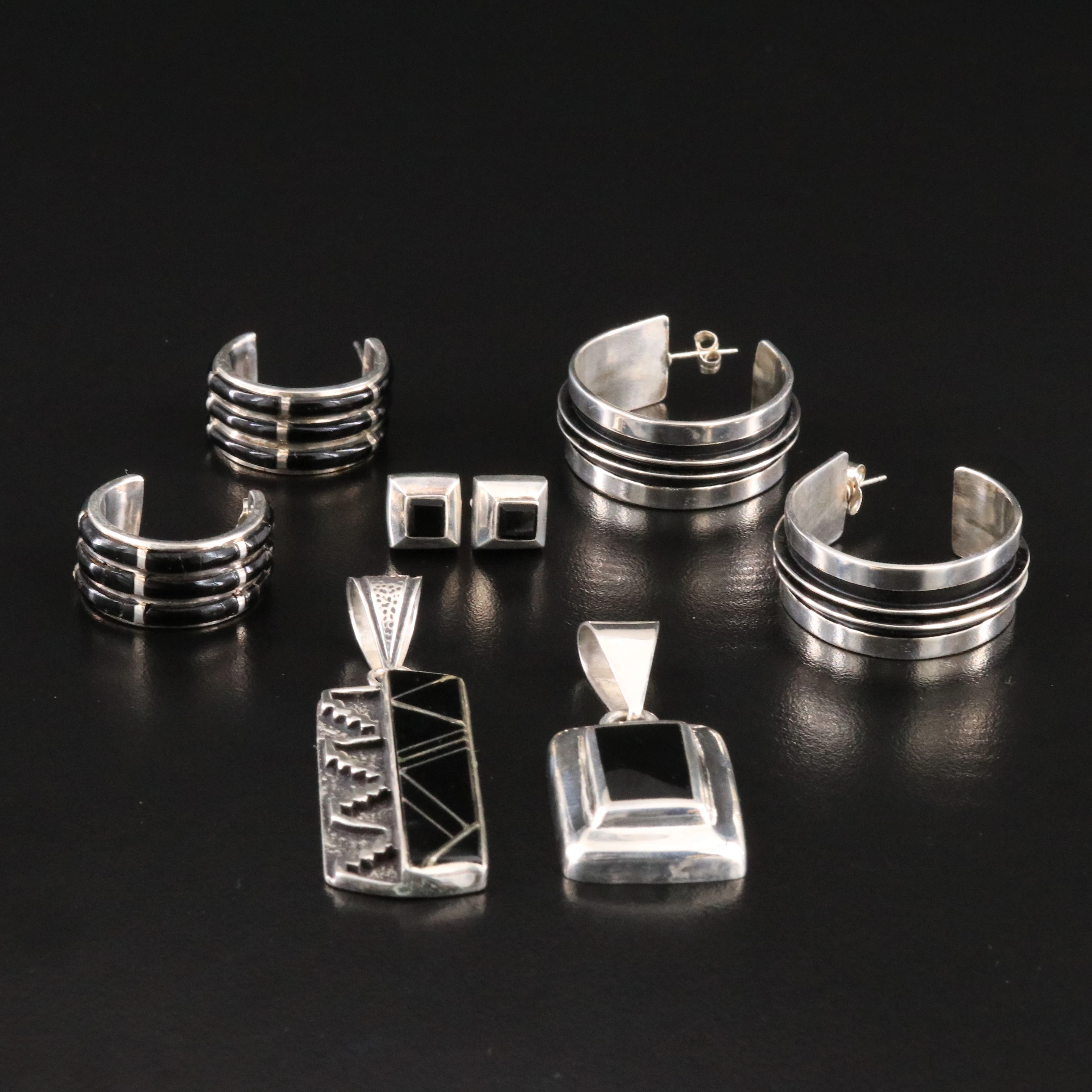 Tom Hawk Navajo Diné Earrings Featured in Southwestern Sterling Jewelry