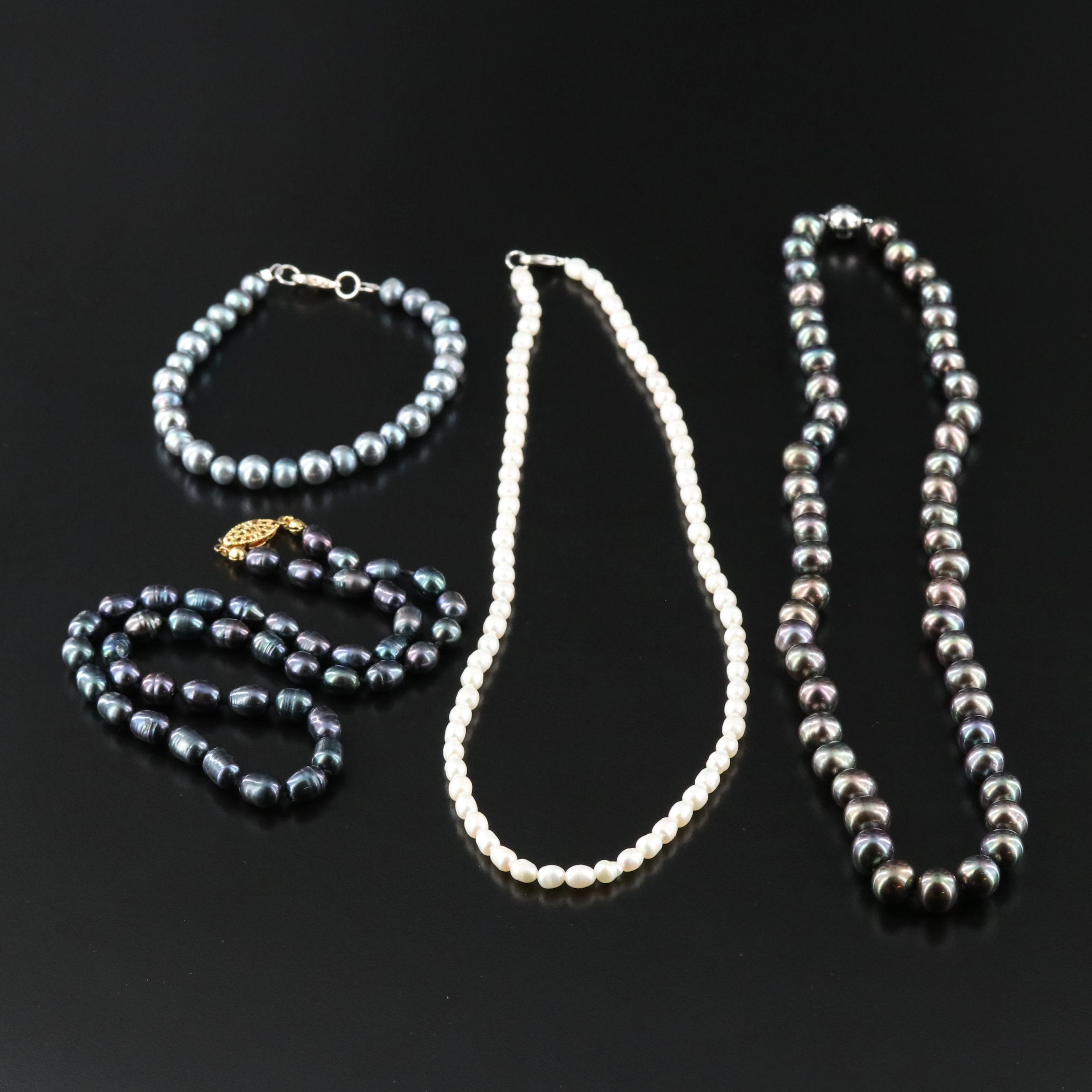 Pearl and Faux Pearl Bracelet and Necklace Collection