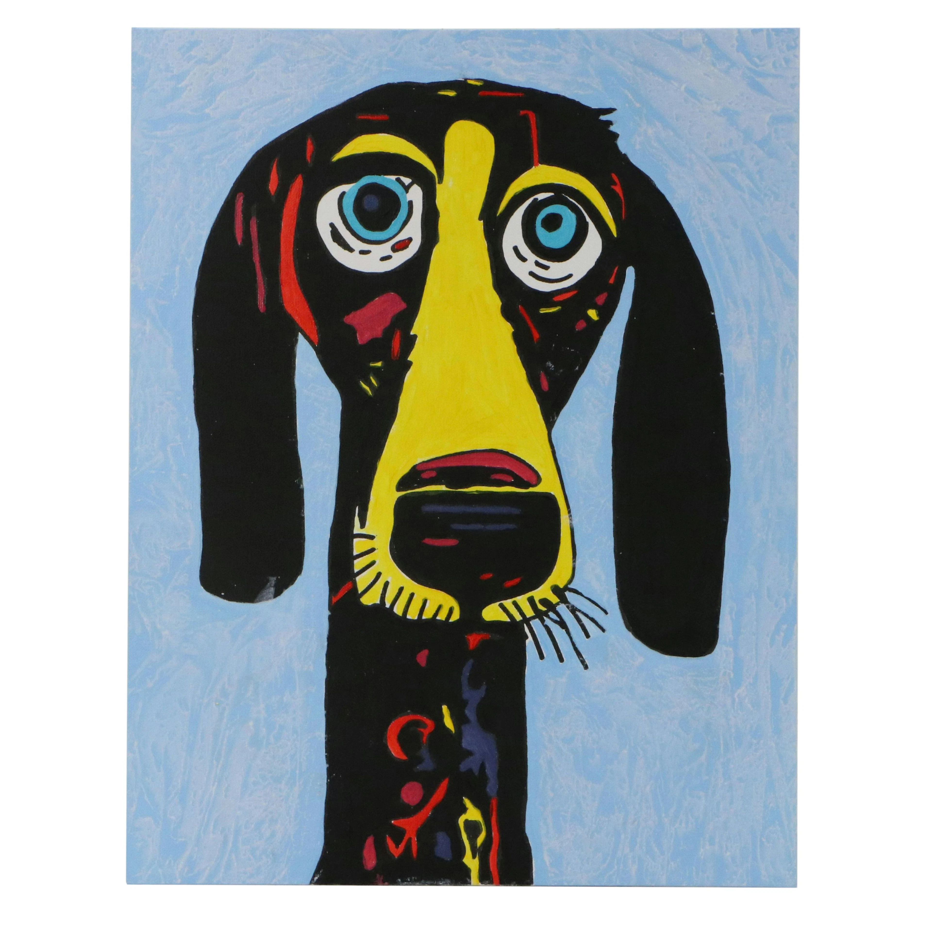deSanto Abstract Acrylic Painting of Dog, 2026