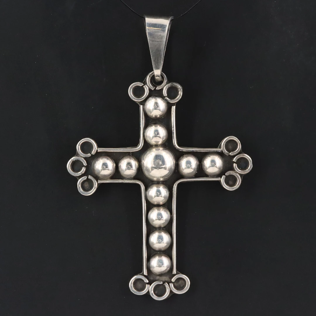 Mexican Sterling Cross Pendant