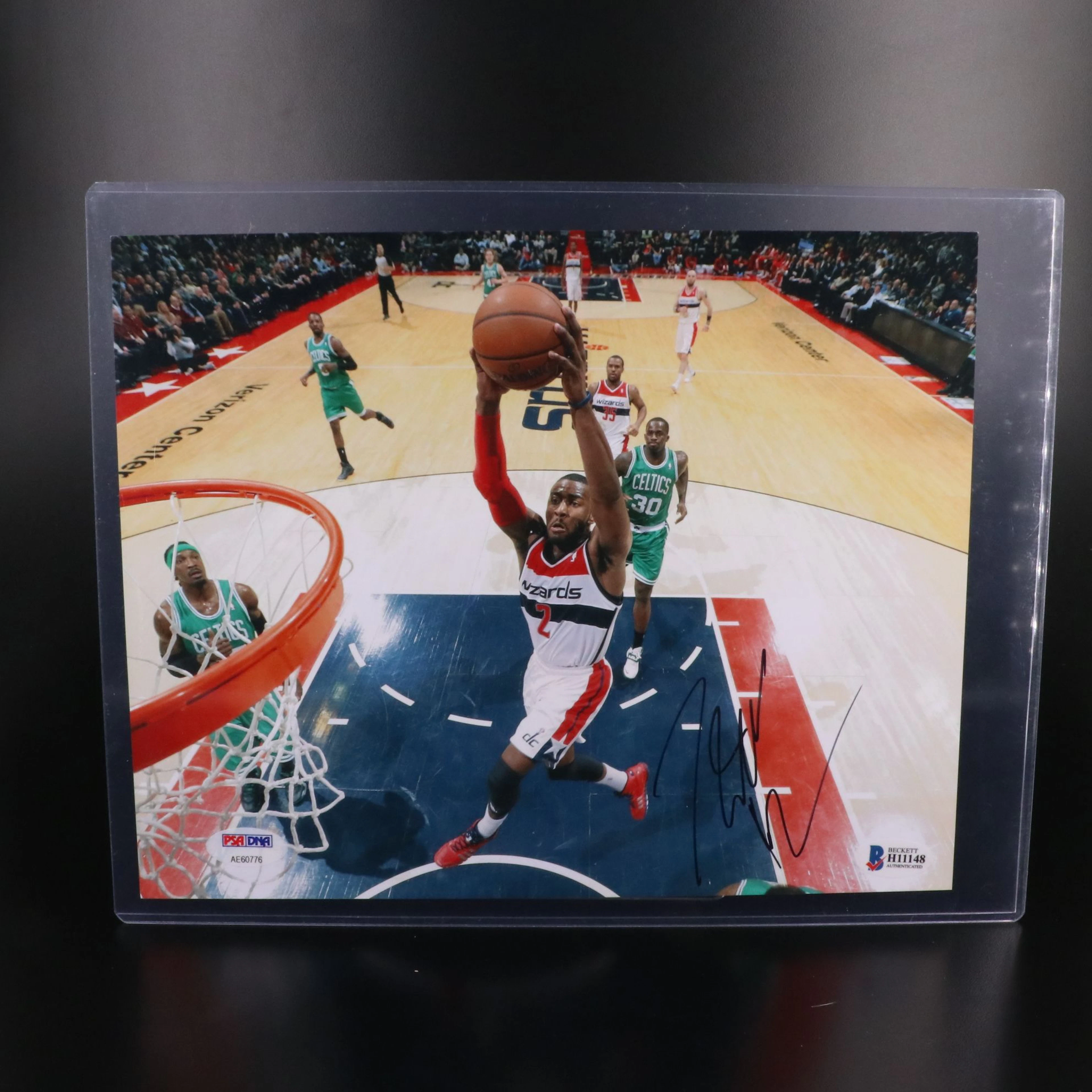John Wall Signed Washington Wizards Basketball Print, Beckett and PSA