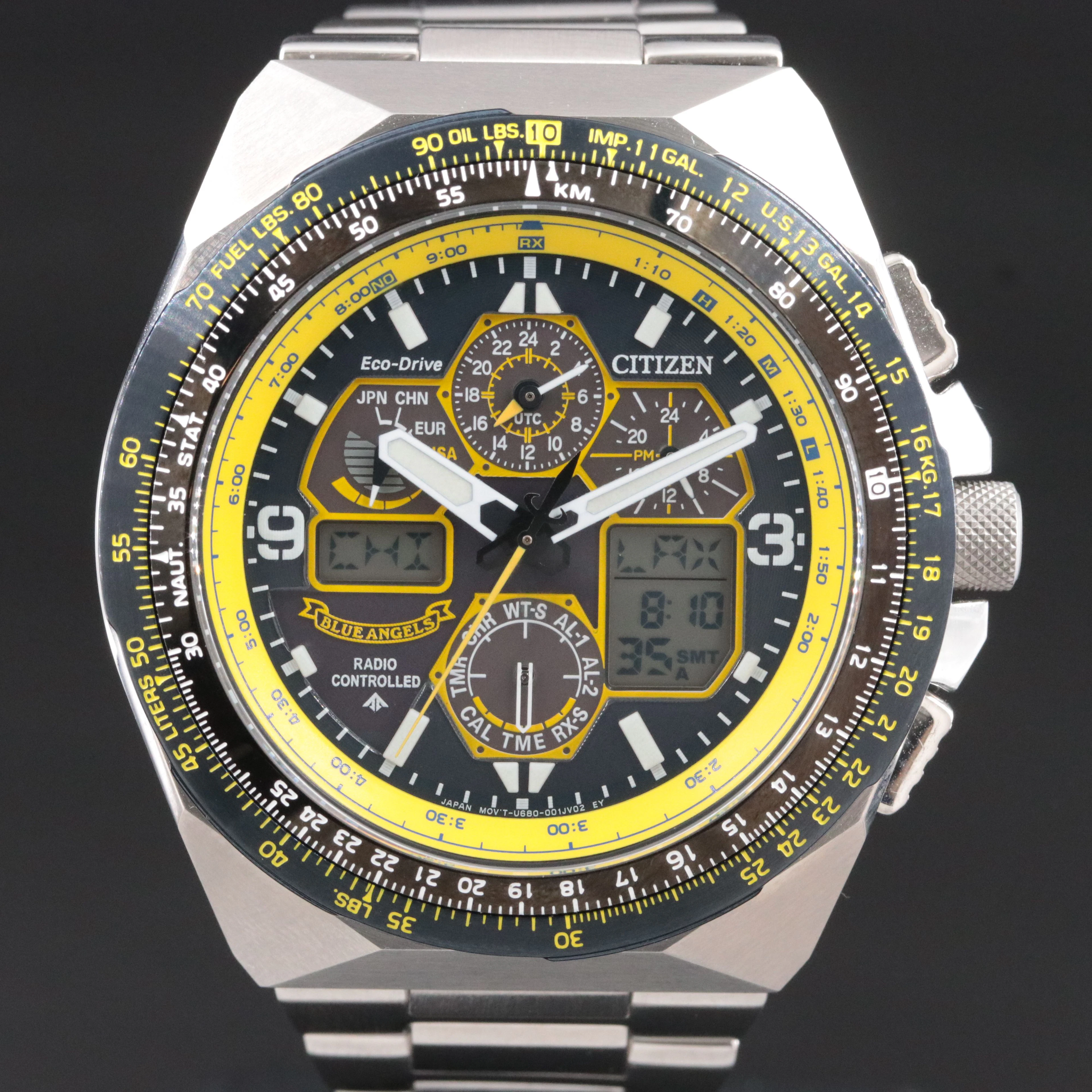 Citizen Blue Angels Promaster Skyhawk A - T Watch & Mini Aviator Helmet Display