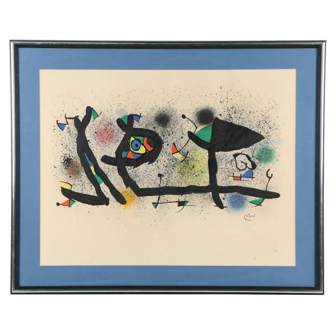 Abstract Color Lithograph After Joan Miró "Sculptures," 20th Century