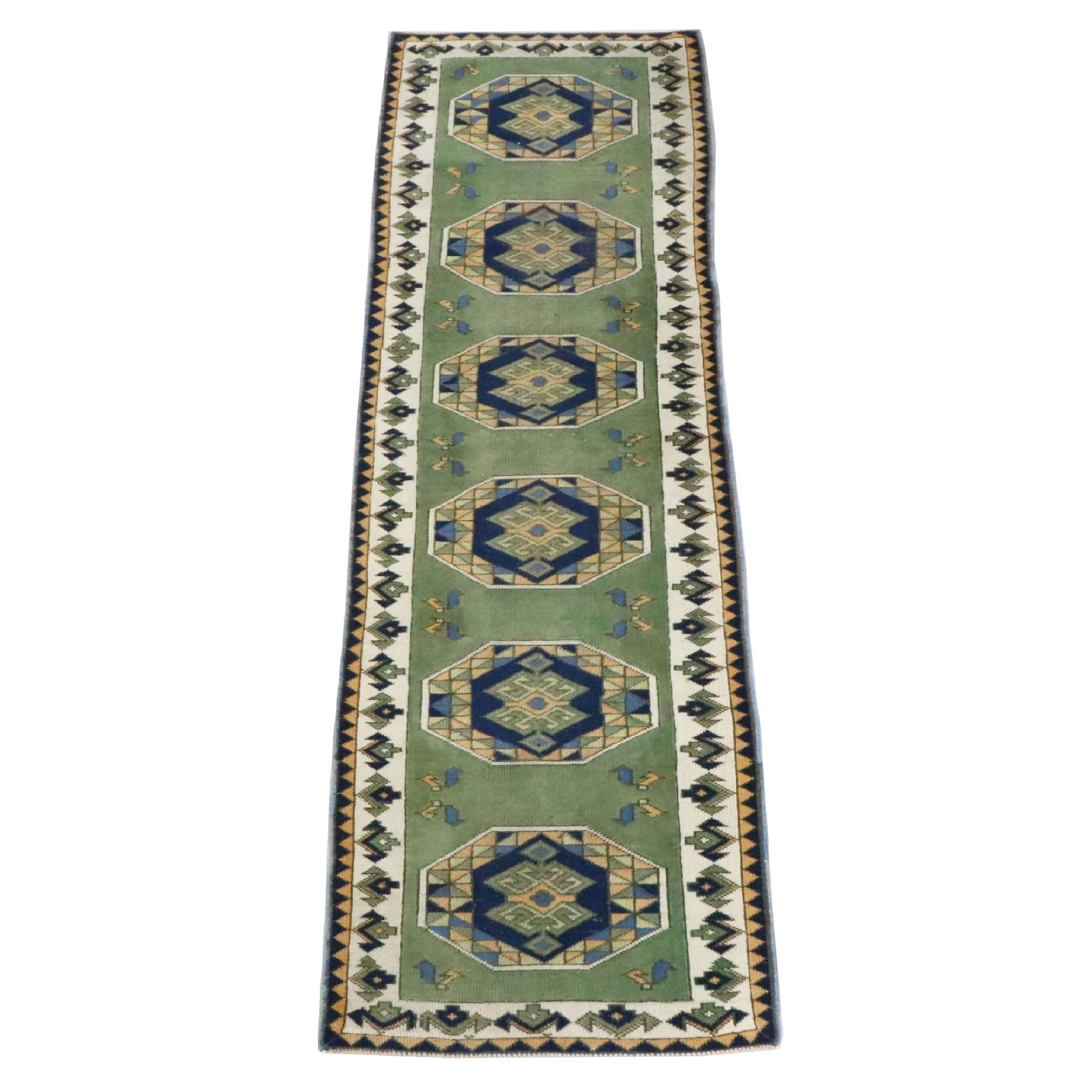 2'7 x 8'9 Hand-Knotted Contemporary Turkish Anatolian Carpet Runner