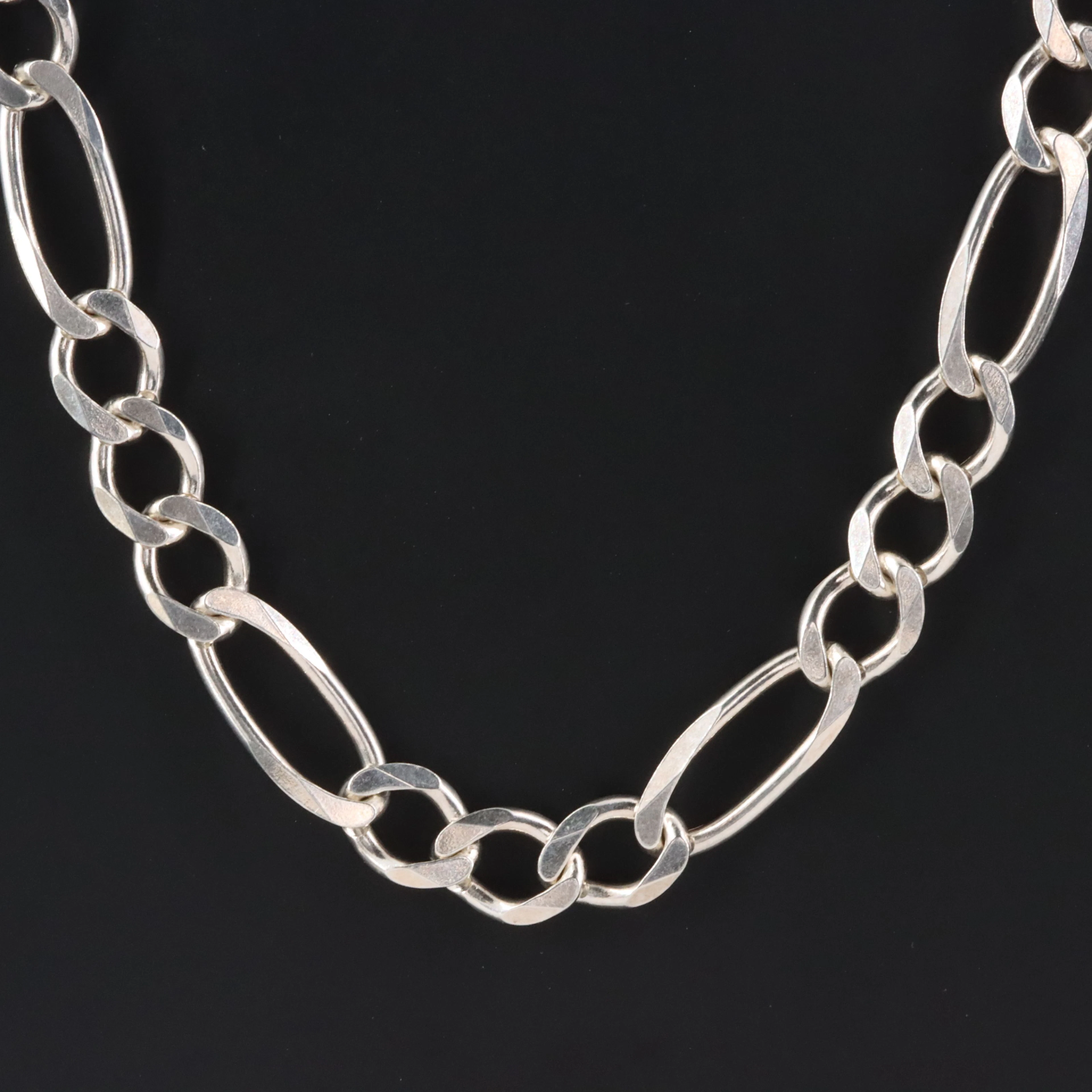 Italian Sterling Figaro Chain Necklace