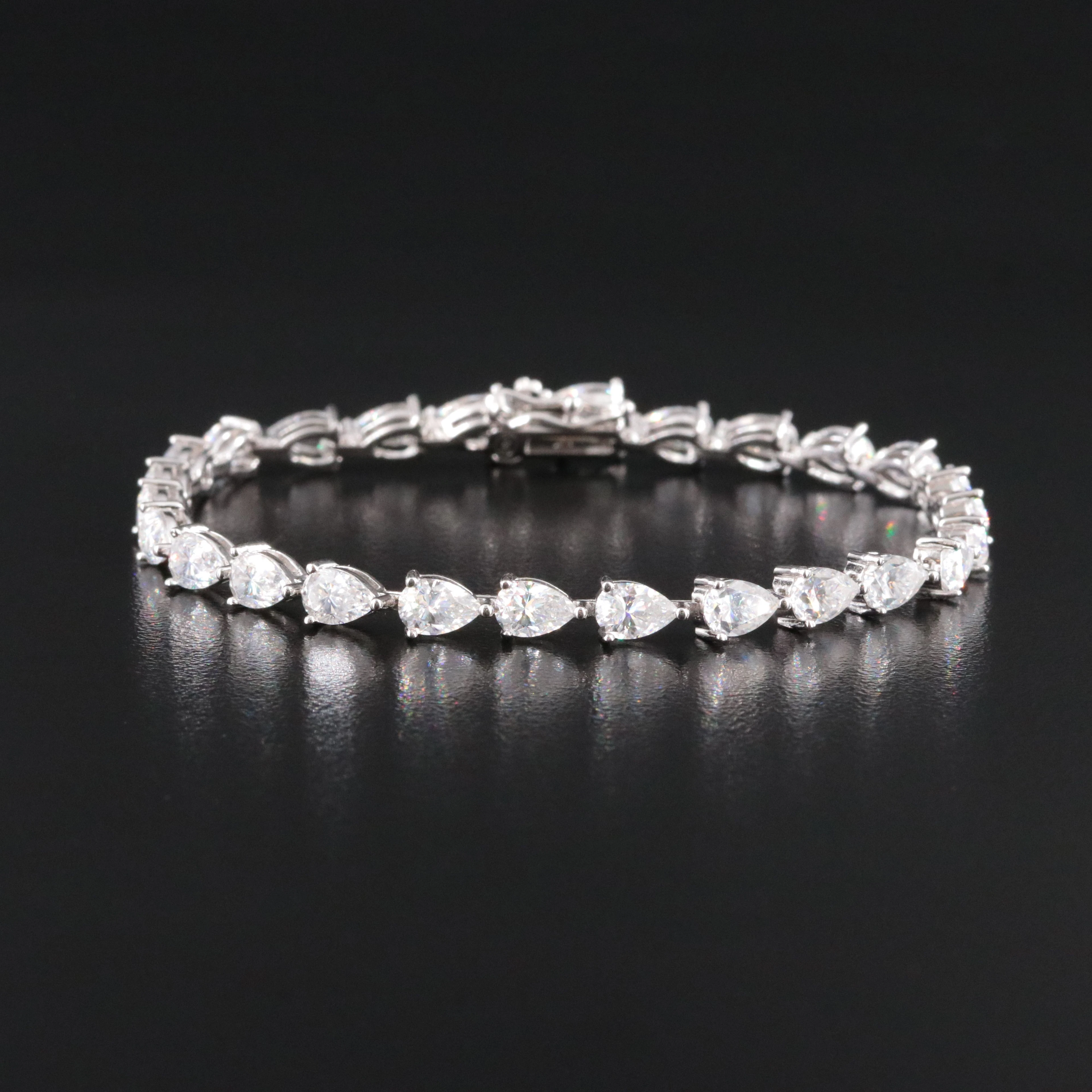 Sterling Moissanite Line Bracelet