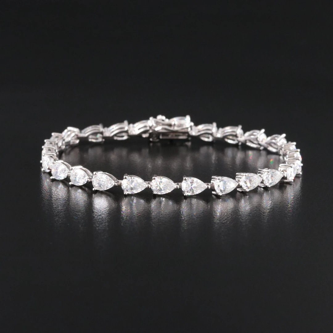Sterling Moissanite Line Bracelet