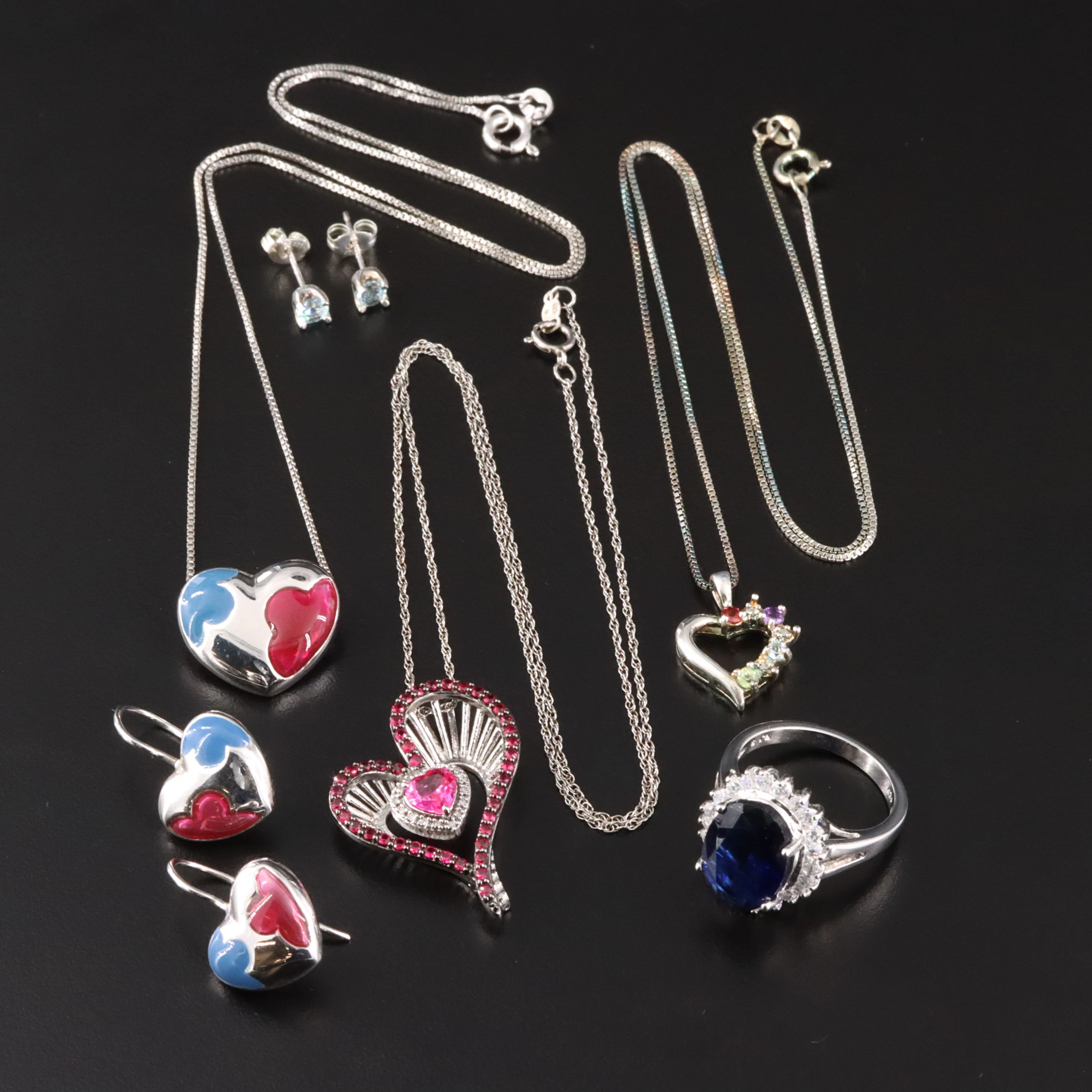 Sterling Ruby, Spinel & Blue Topaz Jewelry Collection