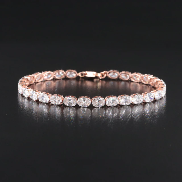 14K Rose Gold 10.42 CTW Lab Grown Diamond Line Bracelet