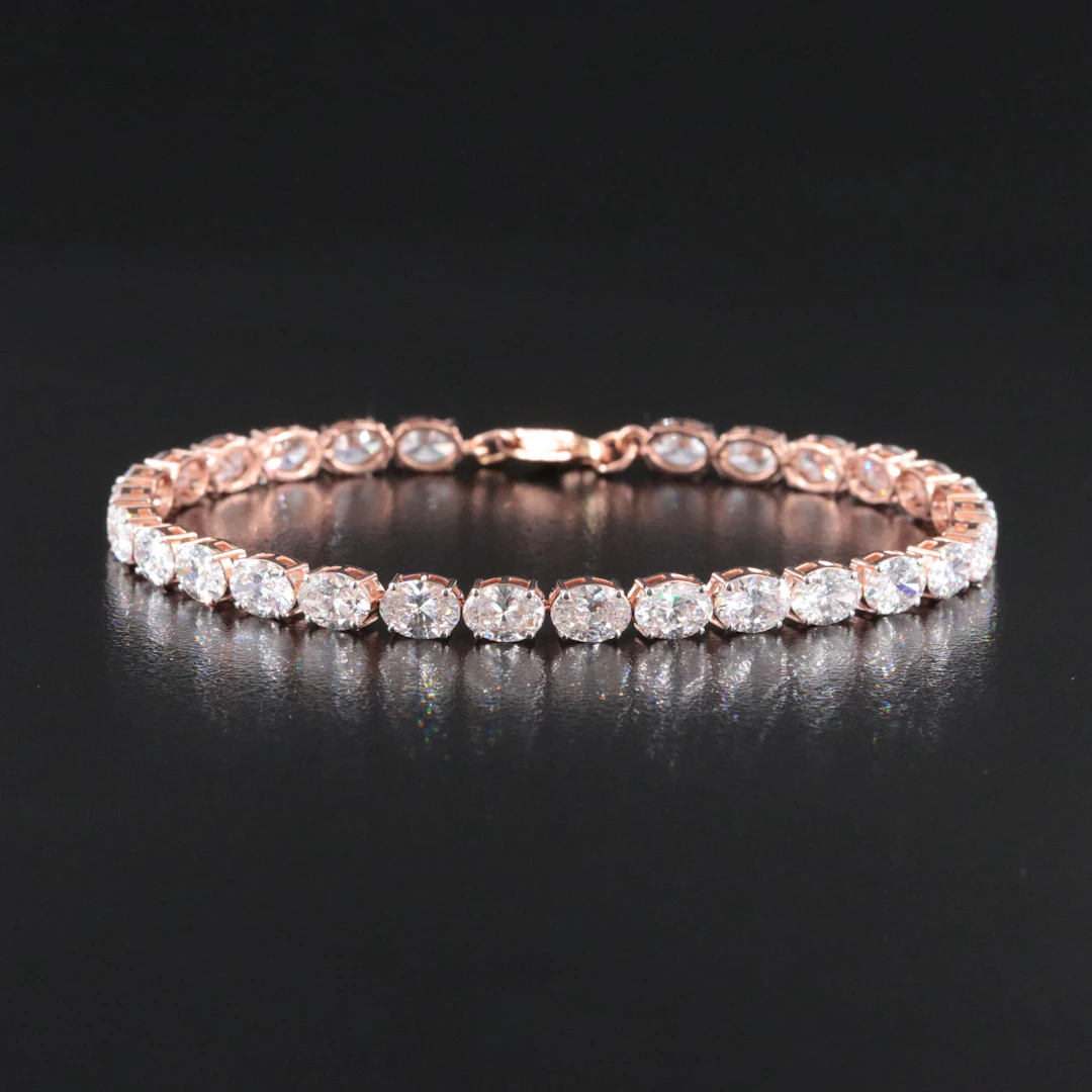 14K Rose Gold 10.42 CTW Lab Grown Diamond Line Bracelet
