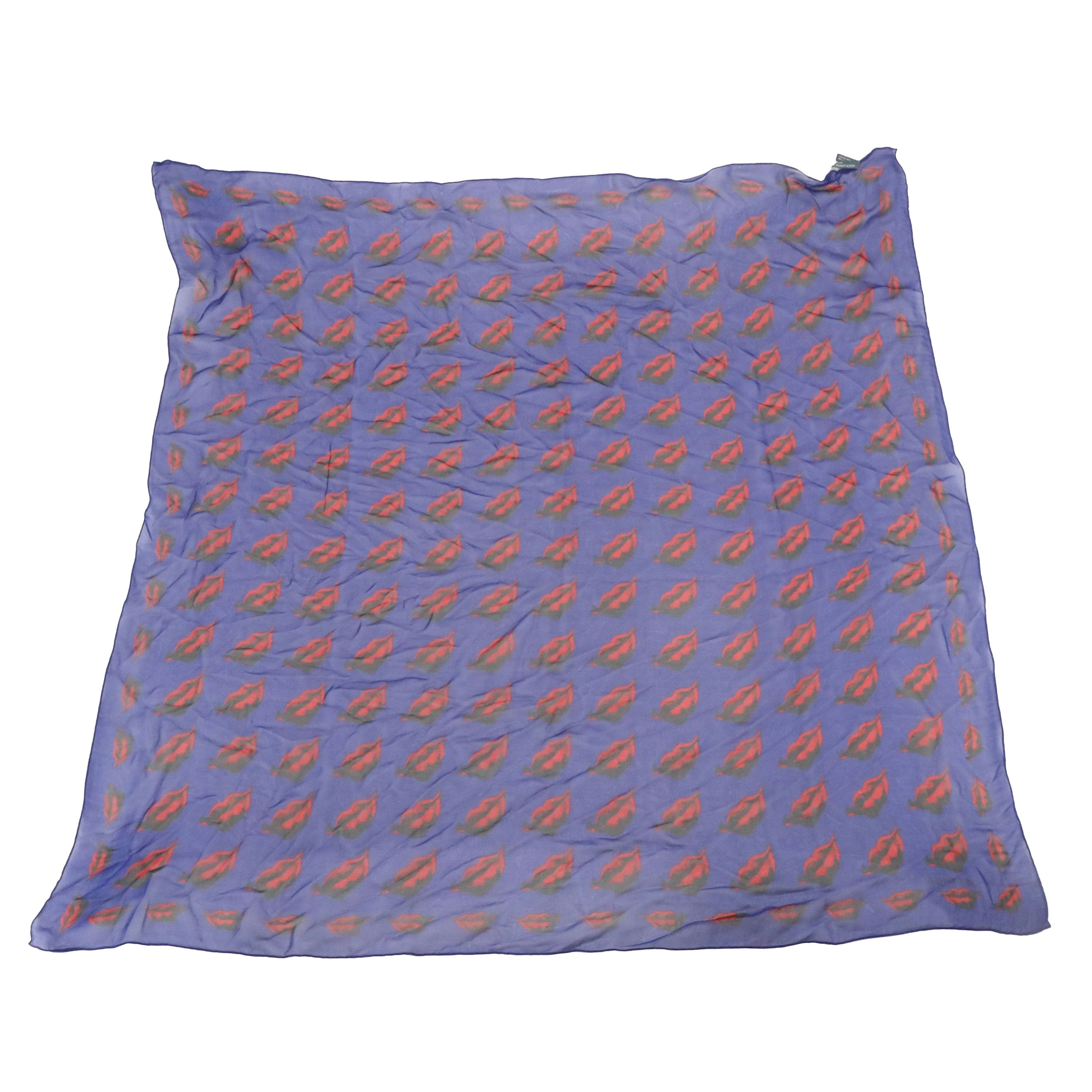 Alexander McQueen Lip Print Silk Scarf