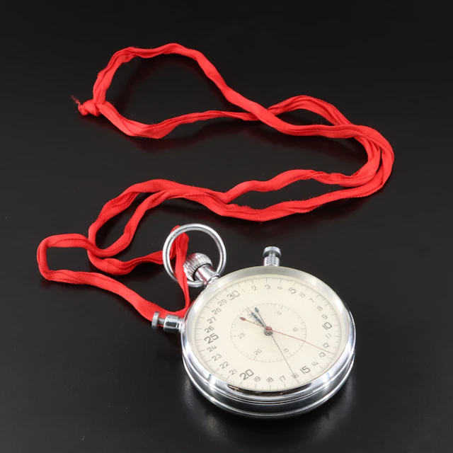 Vintage Slava Mechanical Split Second Chrome Stop Watch