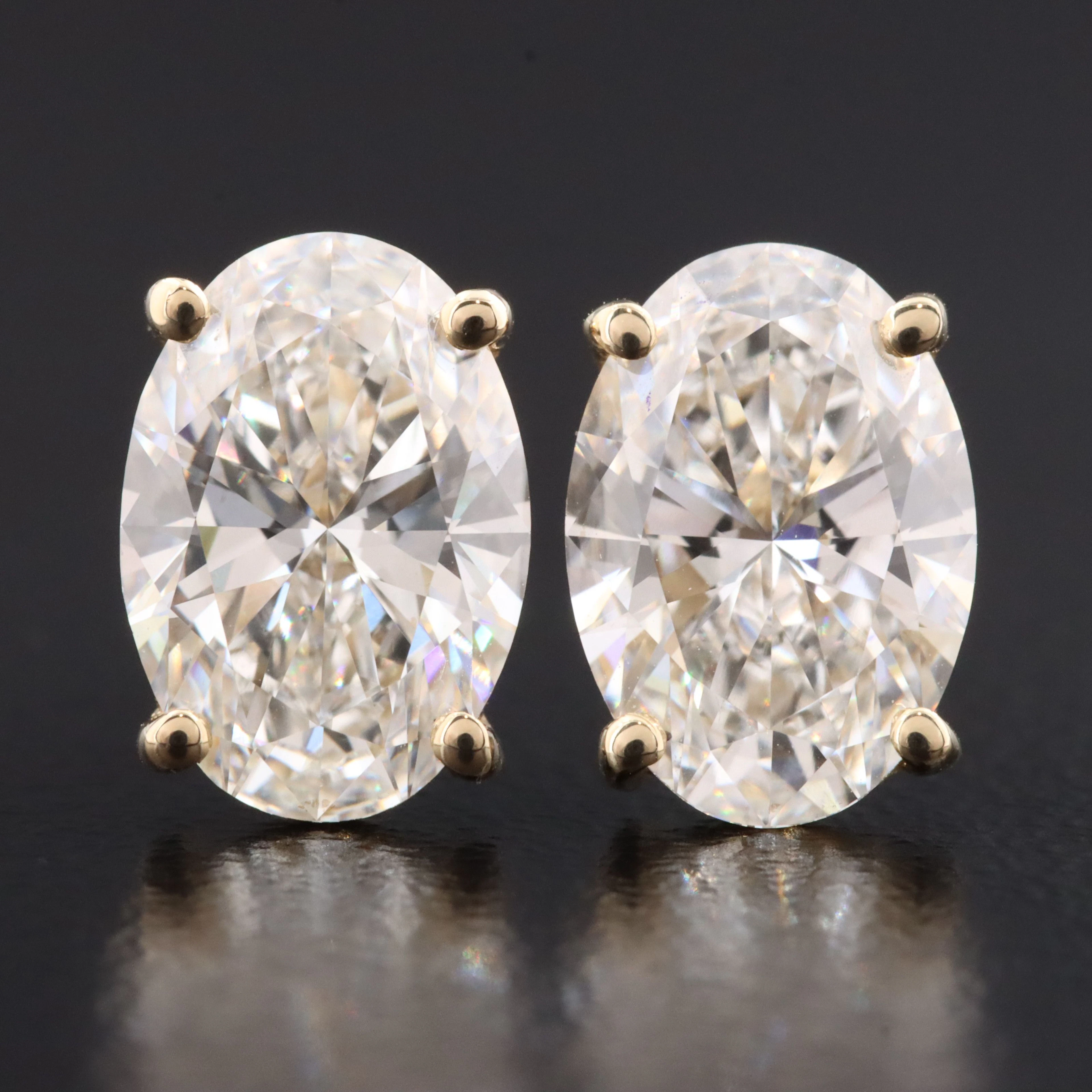 14K 2.94 CTW Lab Grown Diamond Solitaire Earrings with IGI Reports