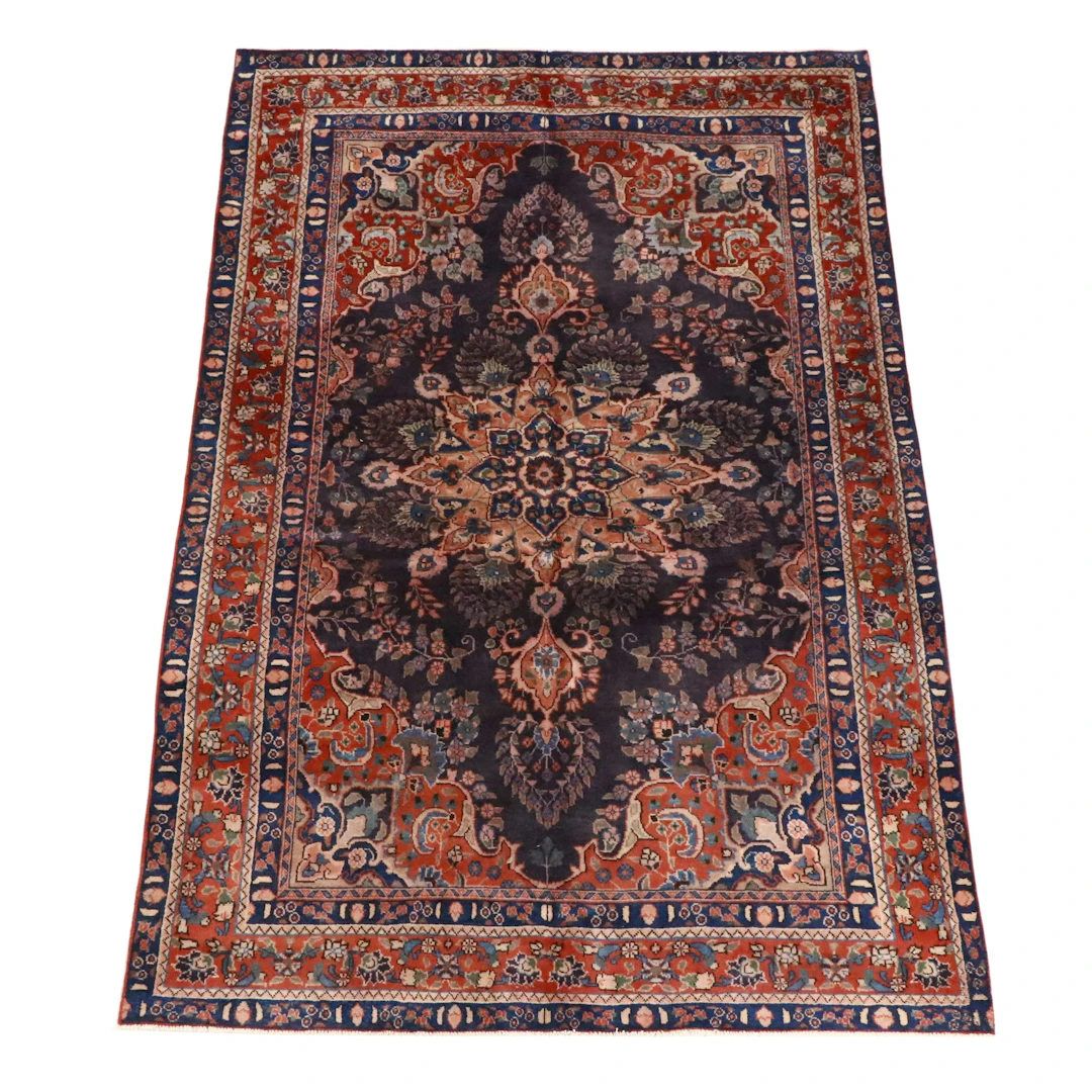 6'4 x 9'6 Hand-Knotted Persian Kermanshah Area Rug