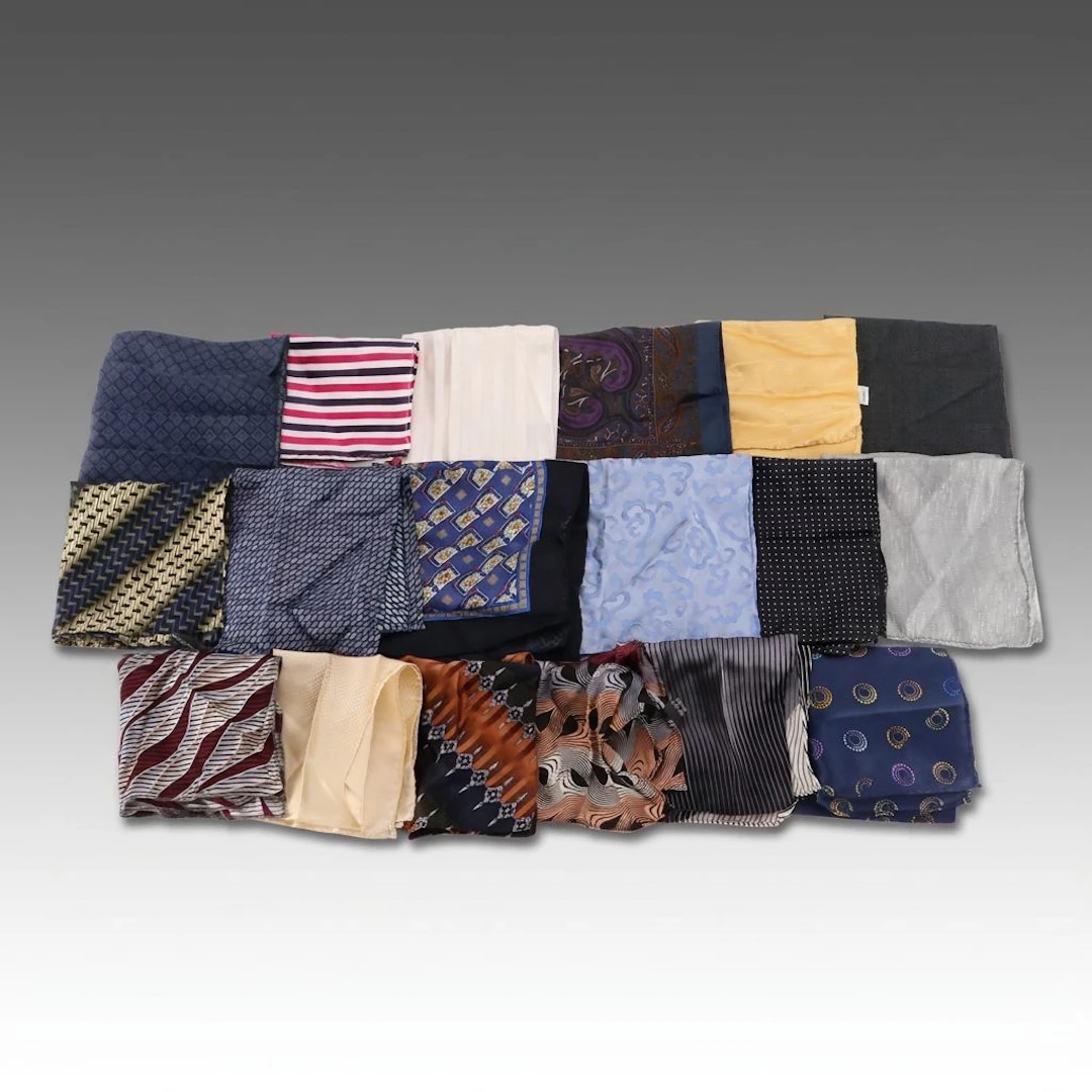 Silk and Other Textile Patterned Pocket Squares and Handkerchiefs