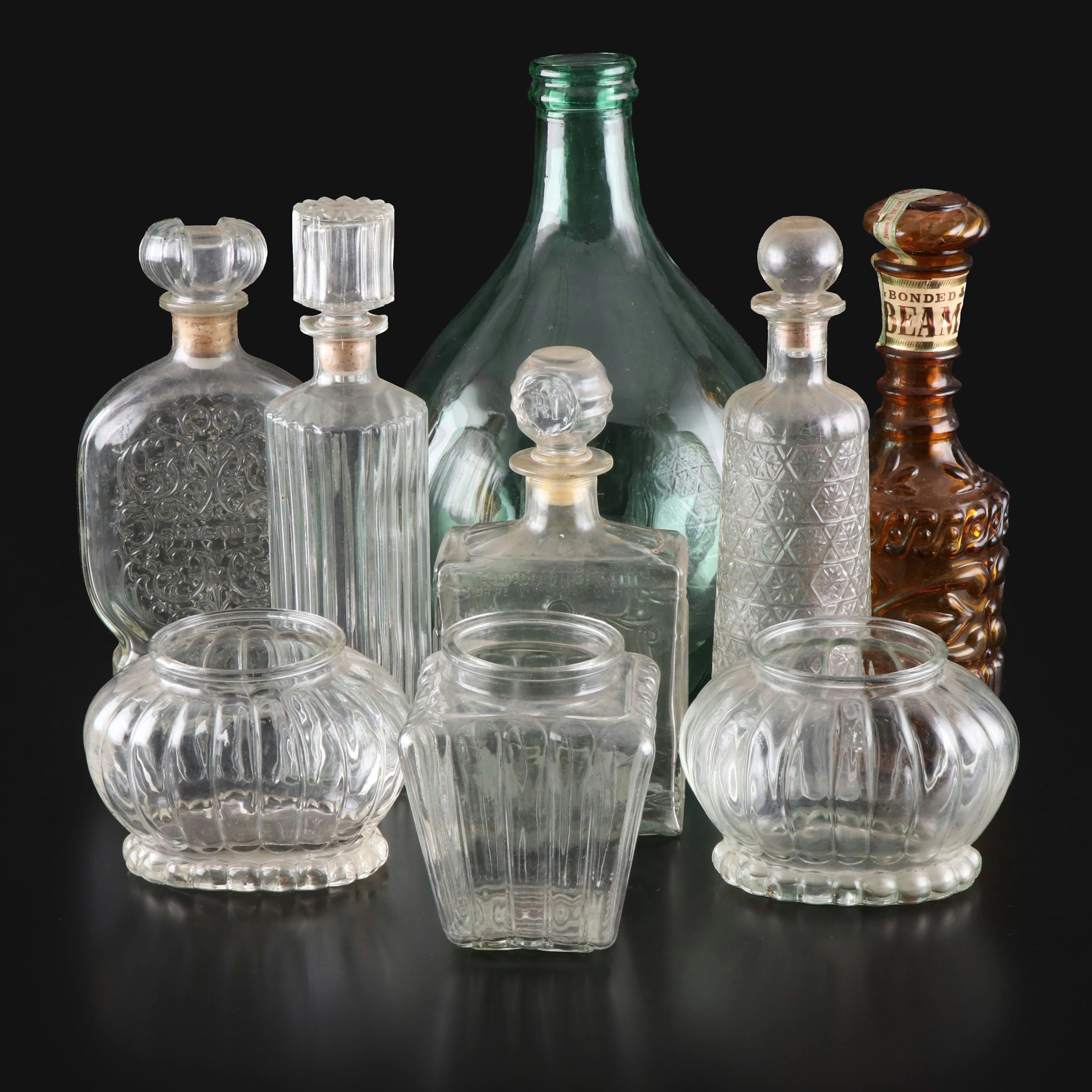 Schenley, Jim Beam, and More Glass Whiskey Bottles and Vintage Glass