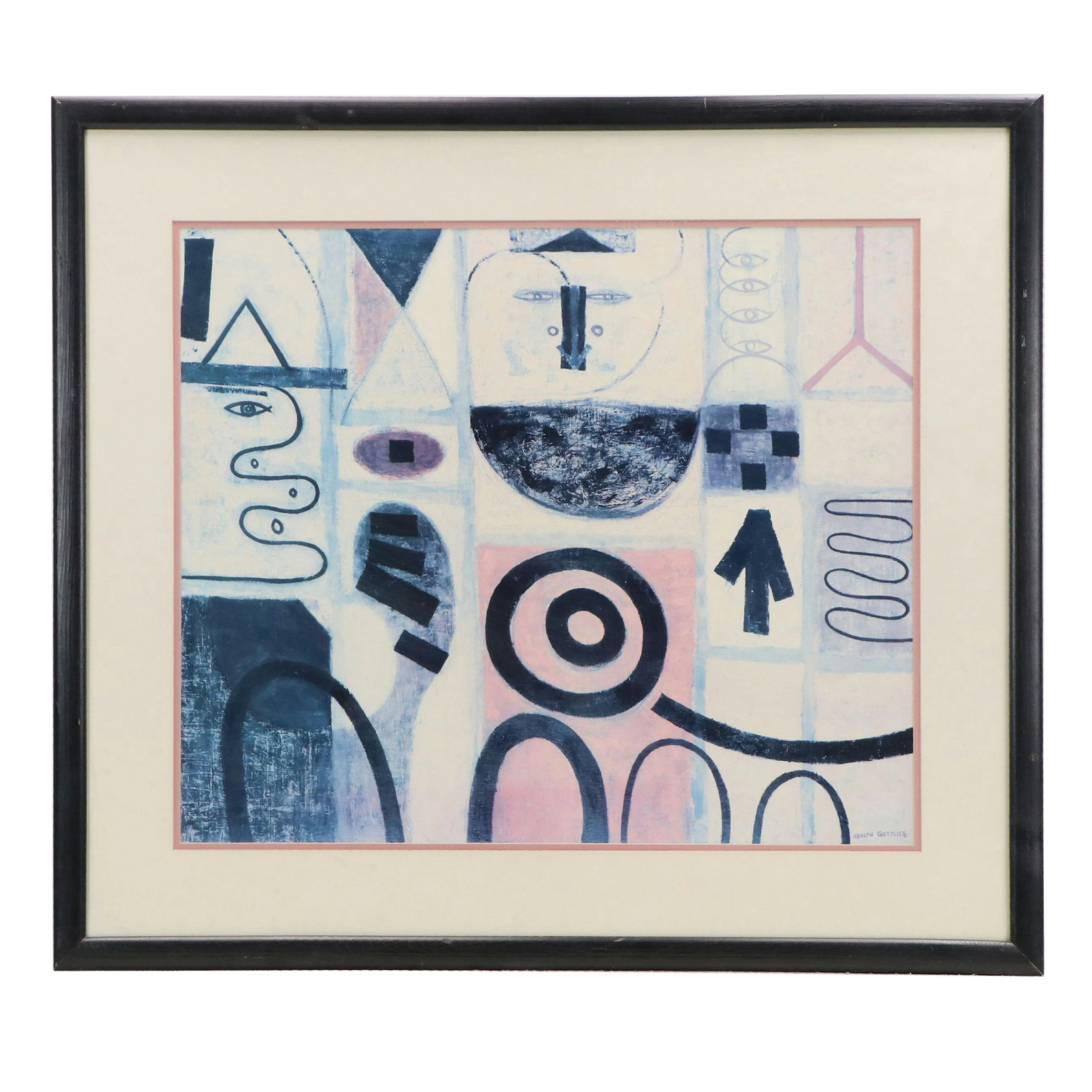 Abstract Offset Lithograph After Adolph Gottlieb "The Seer," Late 20th Century