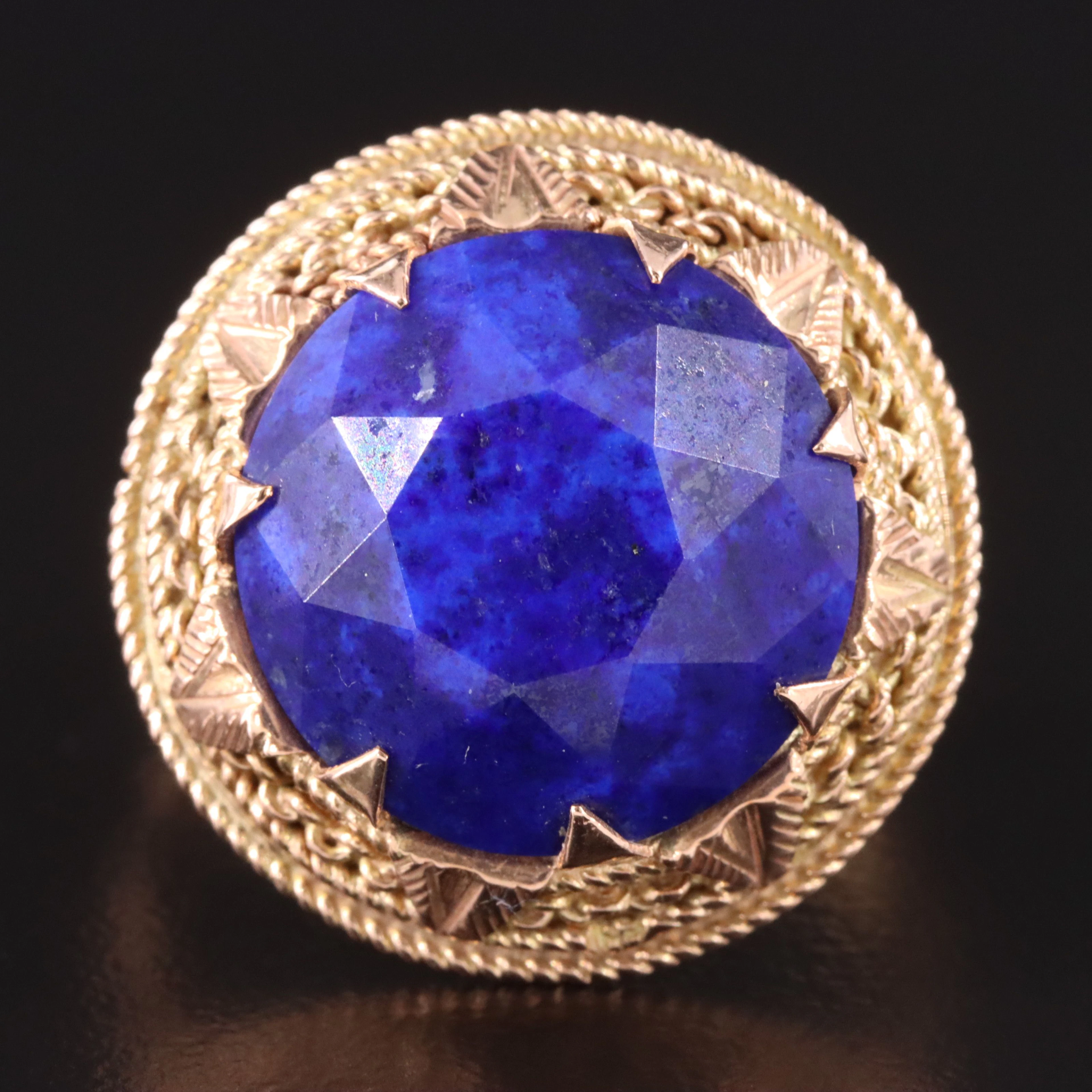 Vintage Egyptian 12K Lapis Lazuli Ring
