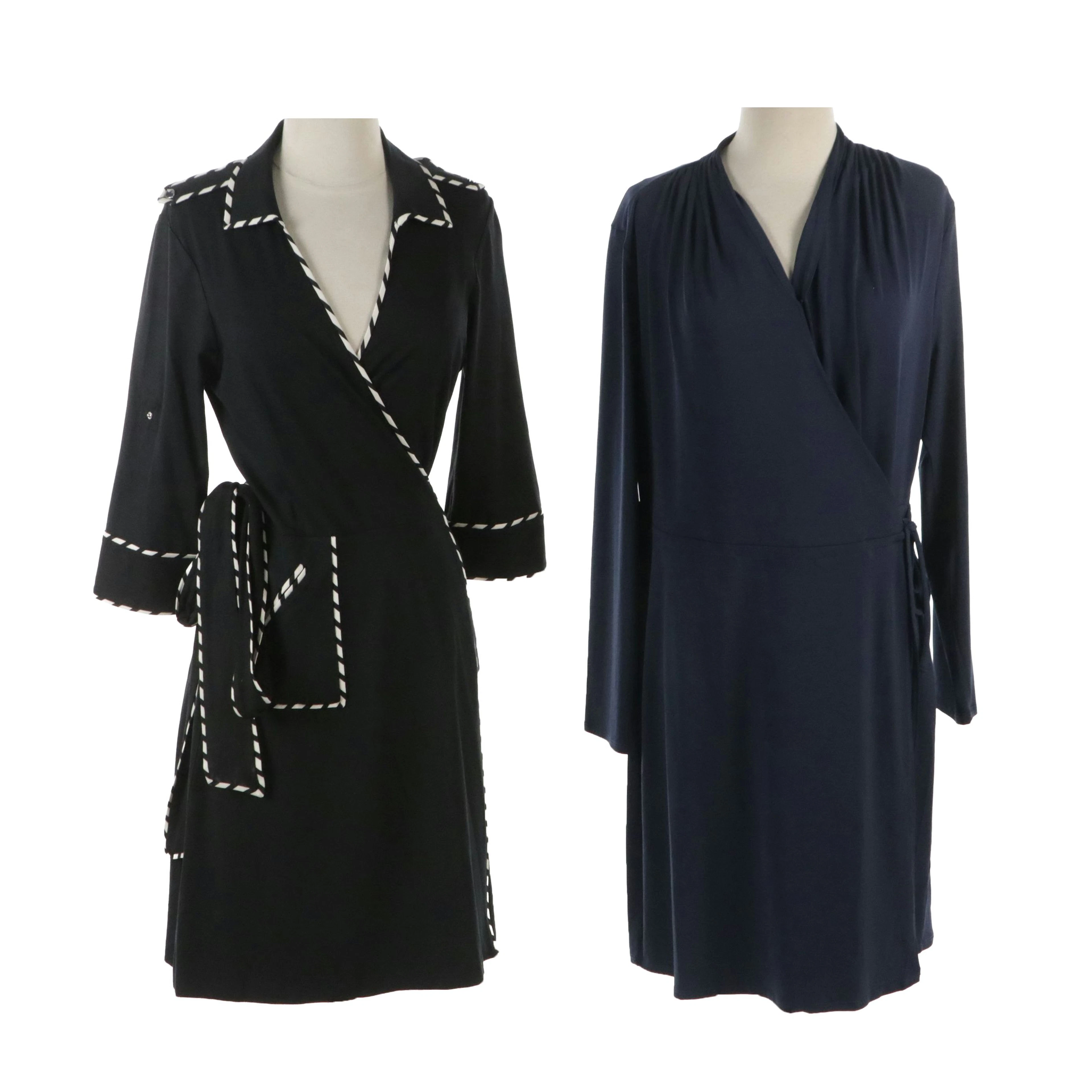 Diane Von Furstenberg and H by Halston Long Sleeve Wrap Dresses, New With Tags