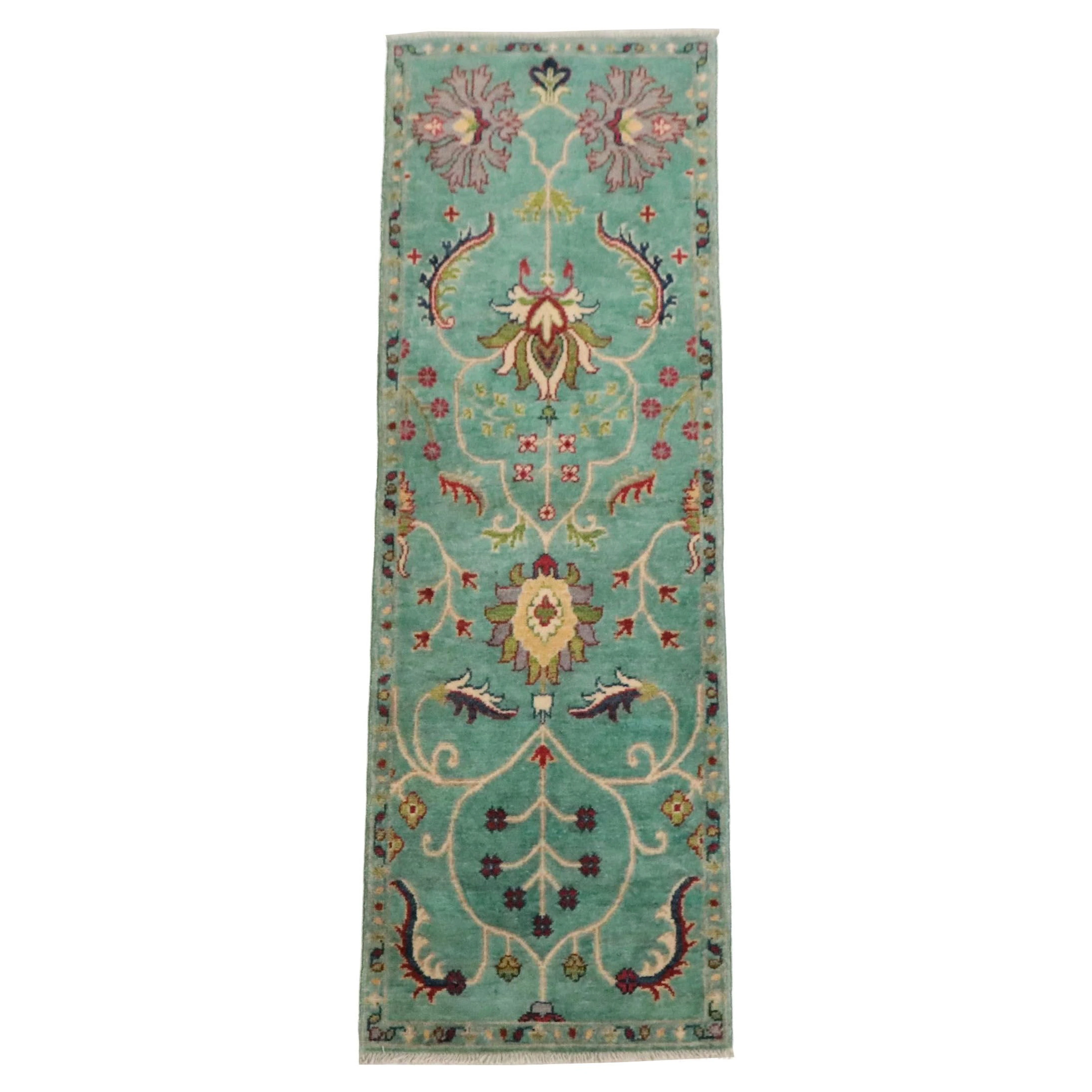 1'11 x 6' Hand-Knotted Afghan Kazak Carpet Runner