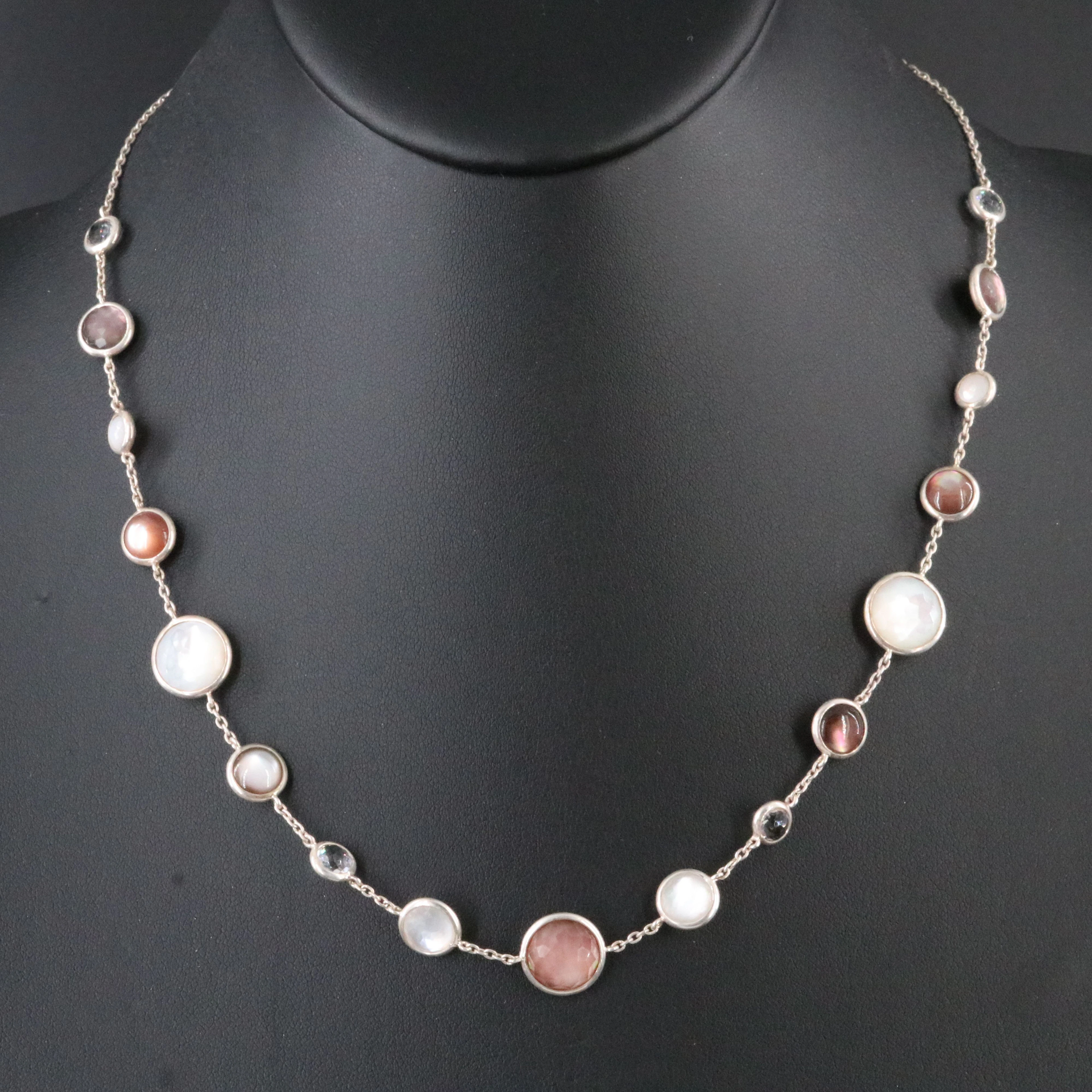 Ippolita Lollitini Sterling Mother-of-Pearl and Quartz Station Necklace