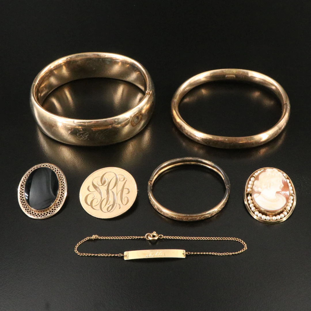 Winard, Shell Cameo and Gold-Filled Highlighted in Vintage Jewelry