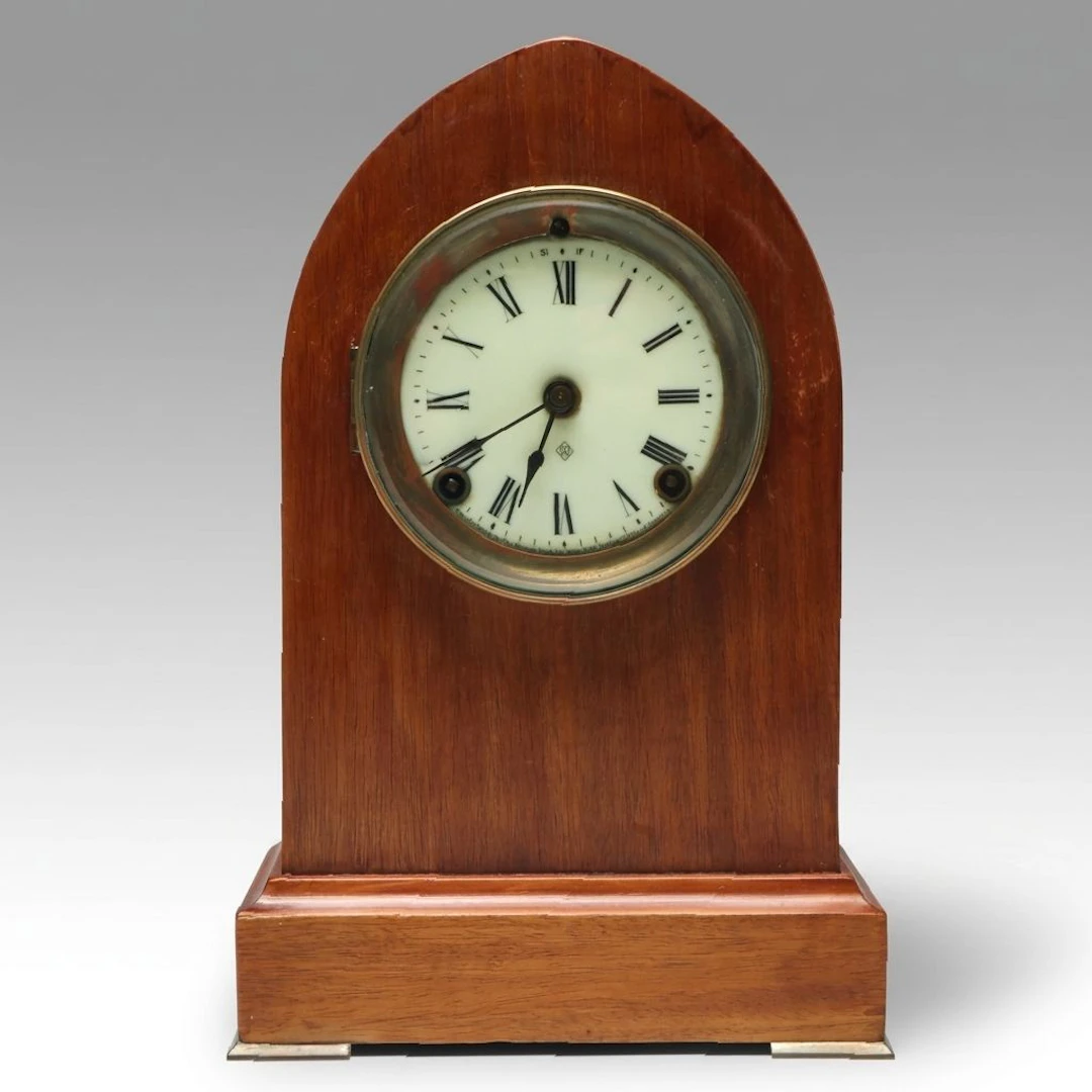 Ansonia "Henley" Gothic Revival Wood 8 Day Clock