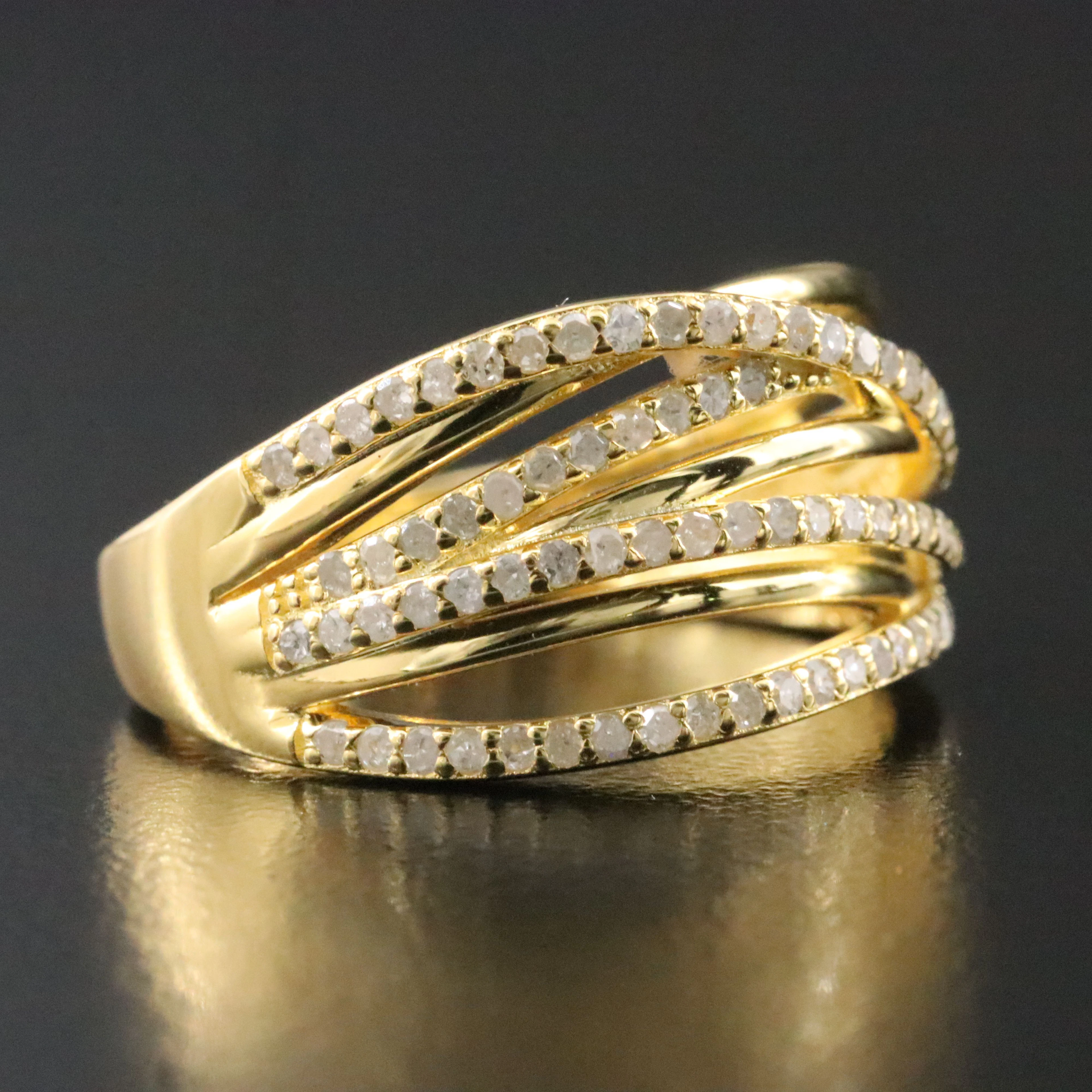 Zoey Blush Sterling Diamond Crossover Ring