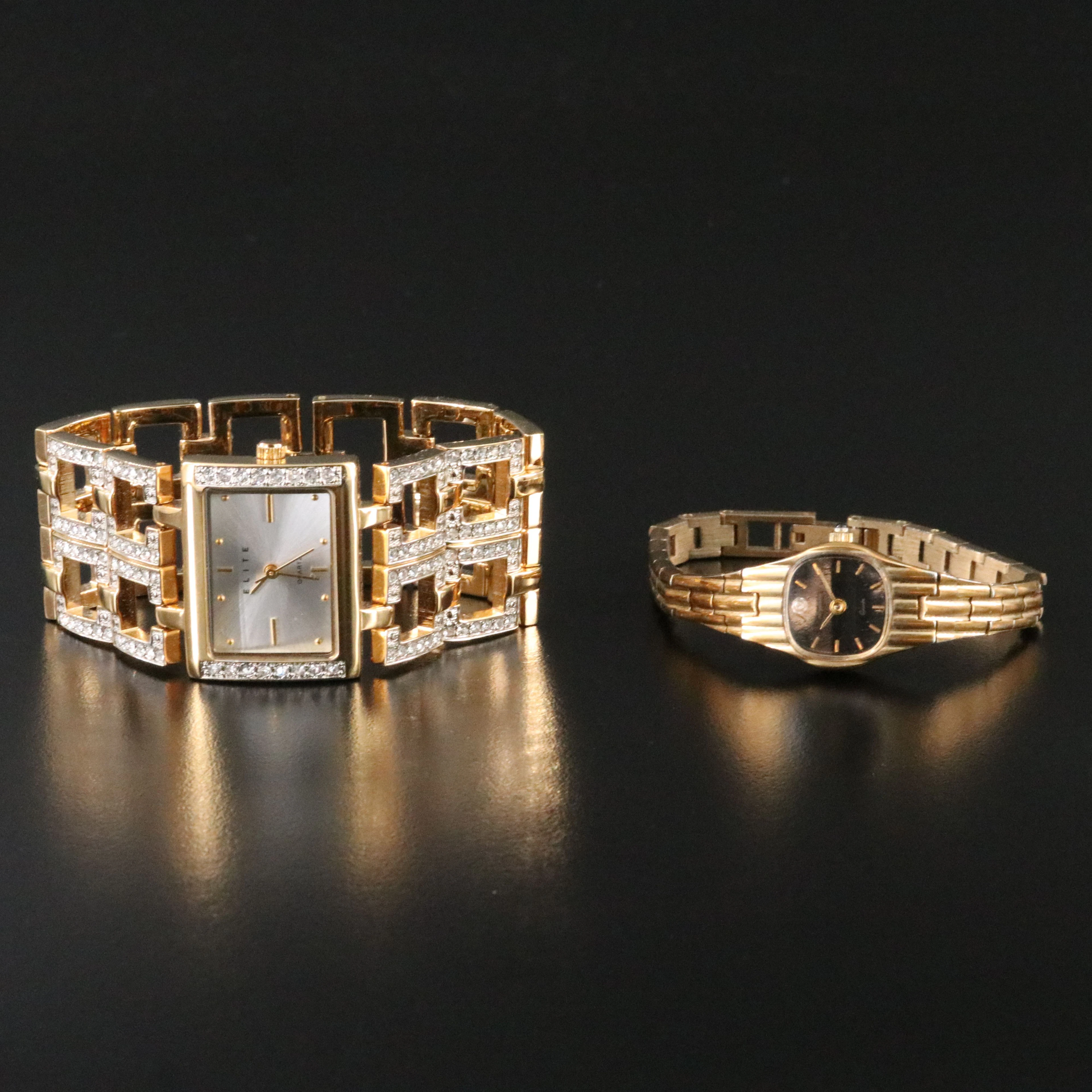 Jules Jurgensen and Elite Gold-Tone Quartz Dress Watches