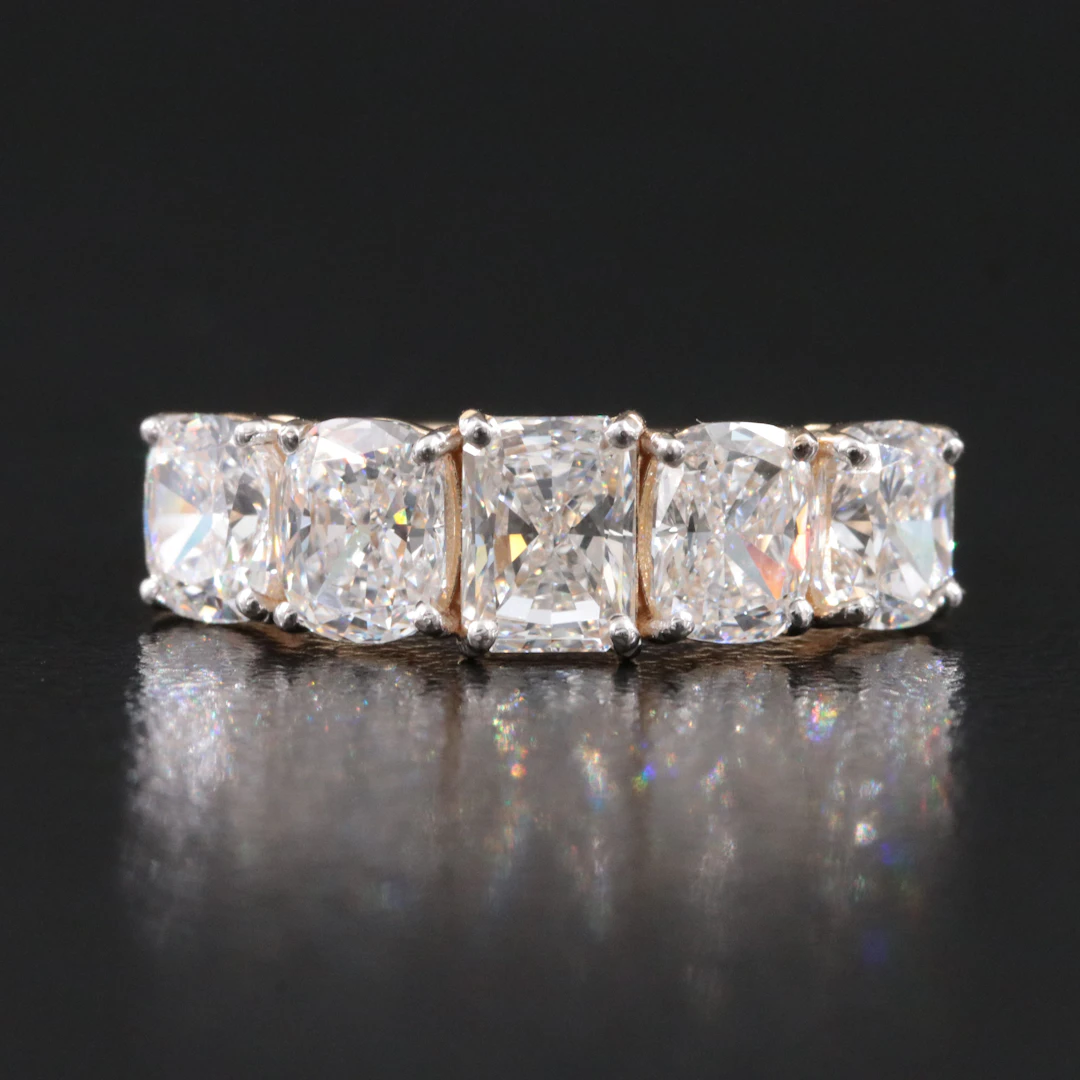 14K 2.63 CTW Lab Grown Diamond Five Stone Ring