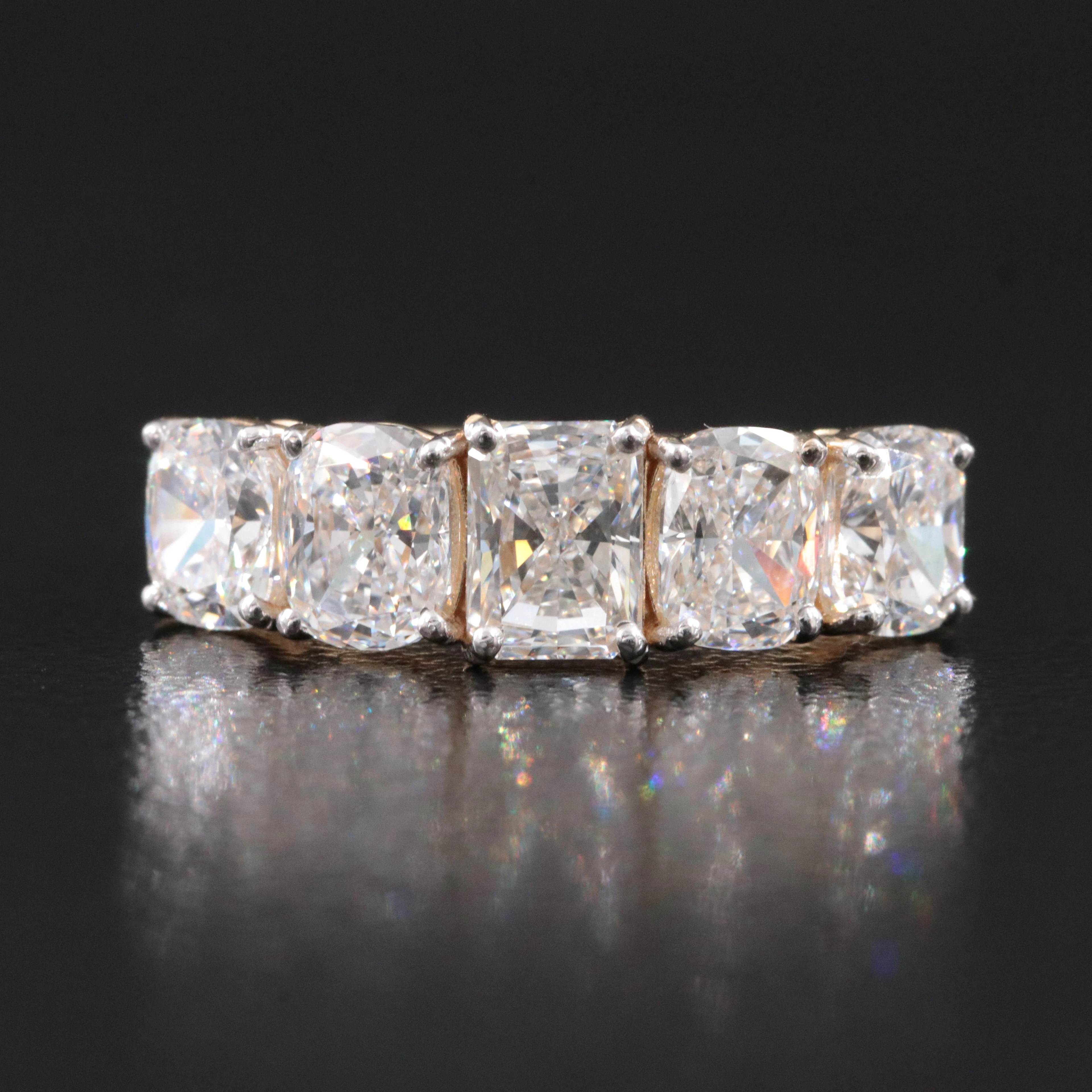 14K 2.63 CTW Lab Grown Diamond Five Stone Ring