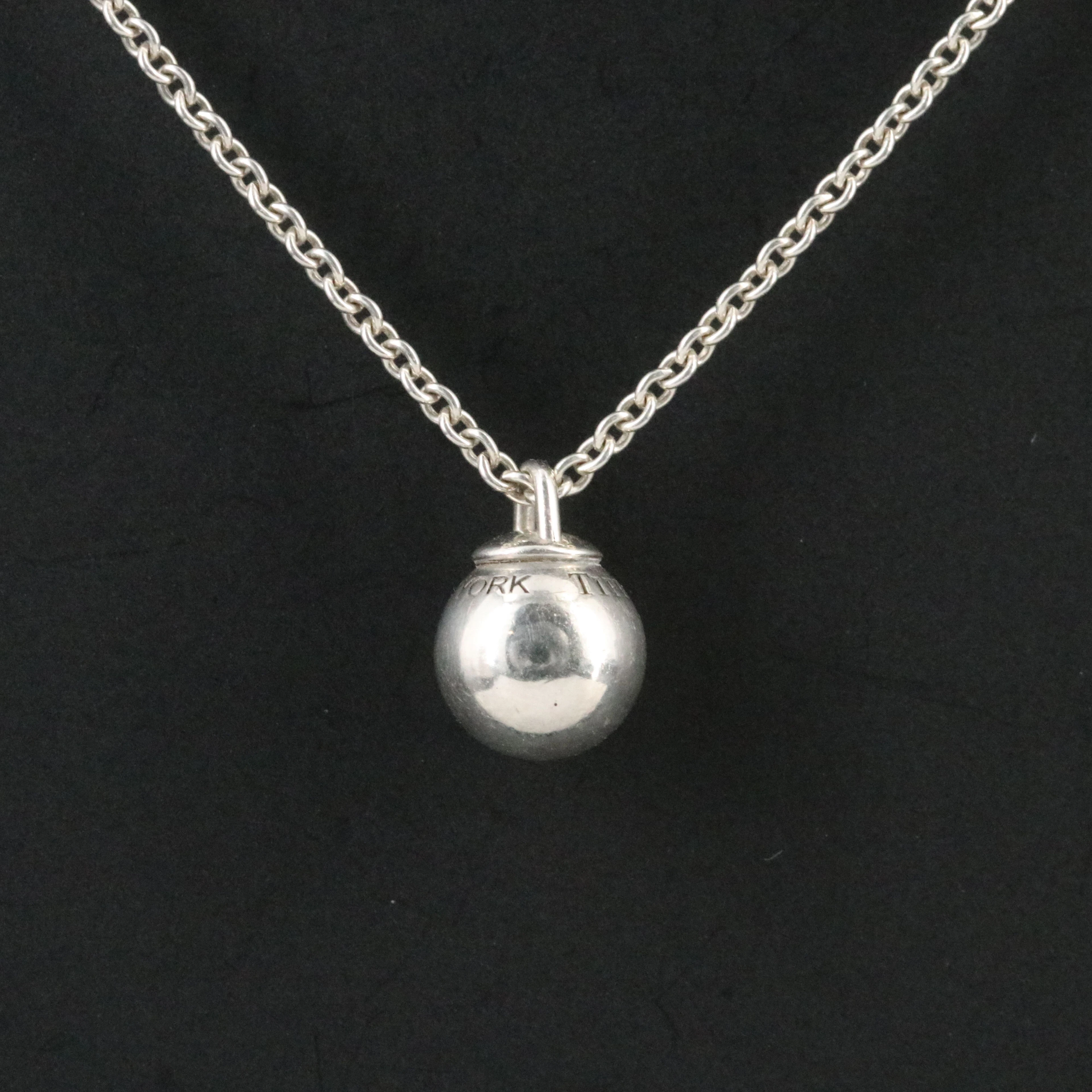 Tiffany New York Sterling Ball Necklace