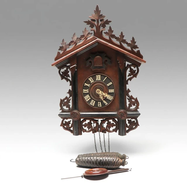 American Cuckoo Clock Co. Black Forest Style Wood Cuckoo Clock, Early 20th C.